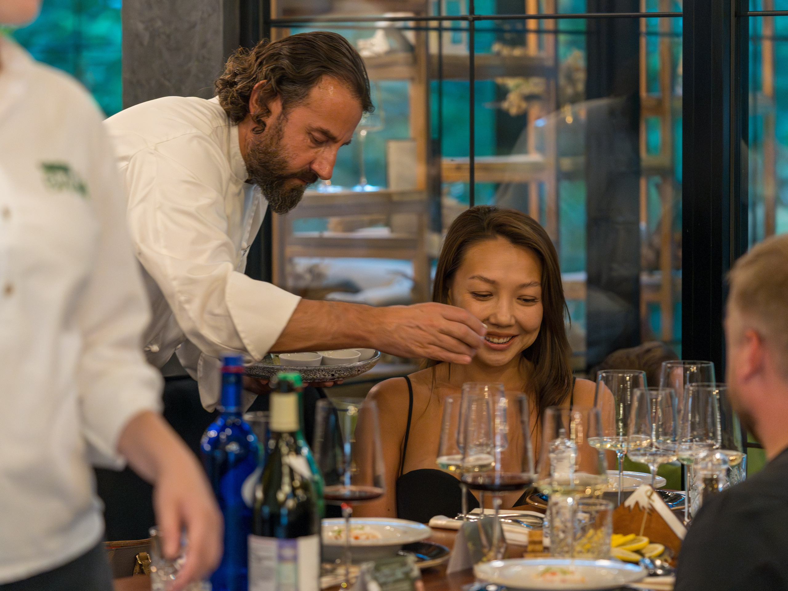 Гастрономический ужин «Лесная Италия» с Мирко Дзаго в ресторане RiverSide. Репортажный фотограф в Красной Поляне и Сочи Павлюченко Екатерина