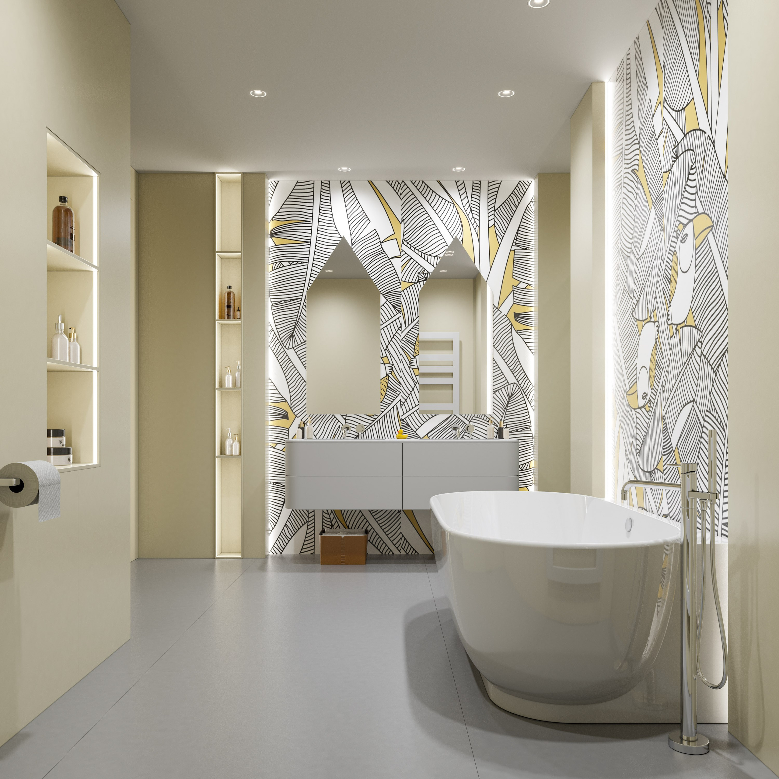 3D Визуализация Квартиры с Необычной Планировкой | Плавные Формы и Криволинейный Дизайн. Визуализатор интерьера в Москве | Брагин Кирилл