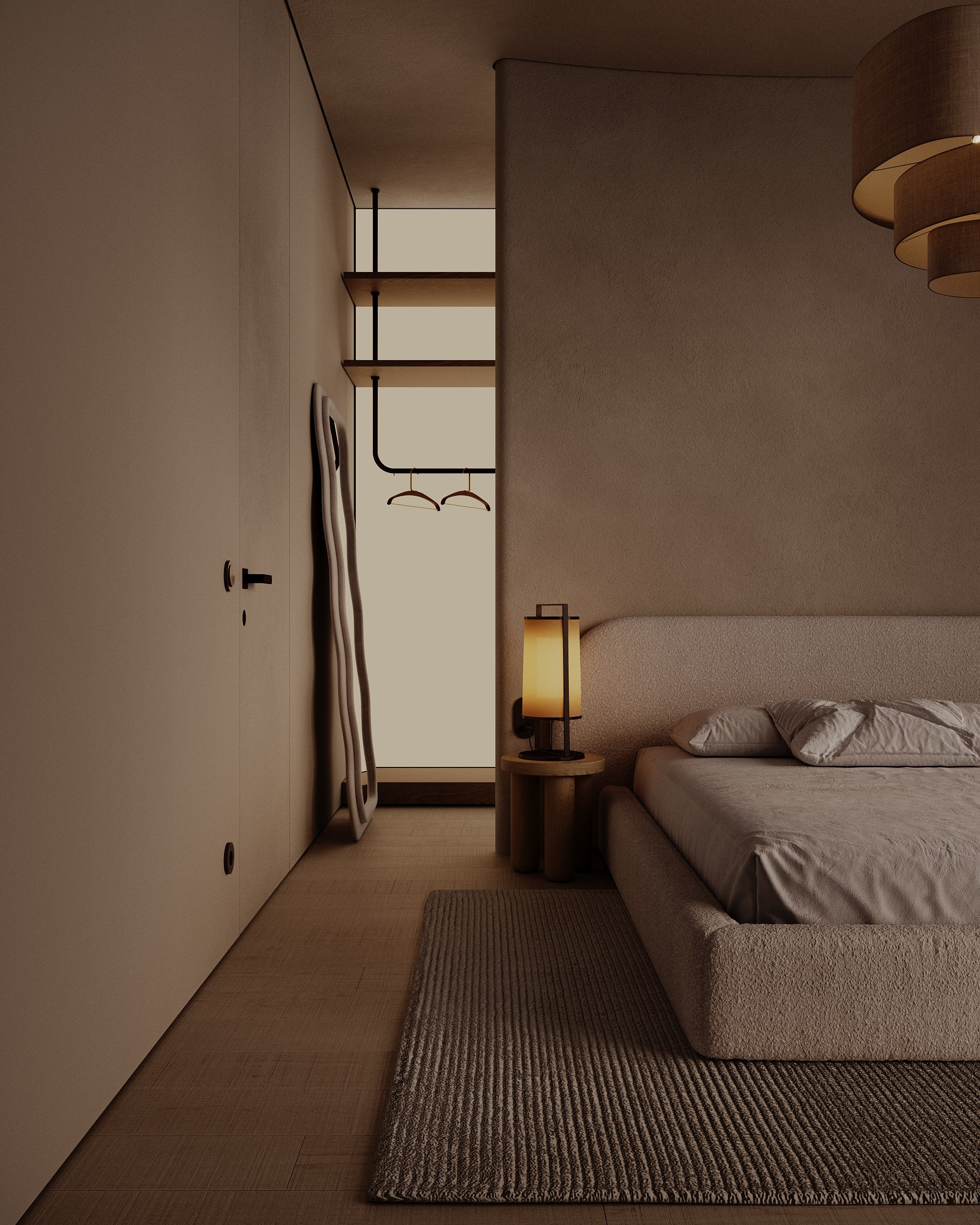 CALM BEDROOM. Interior 3D visualizer Liya Iskevich