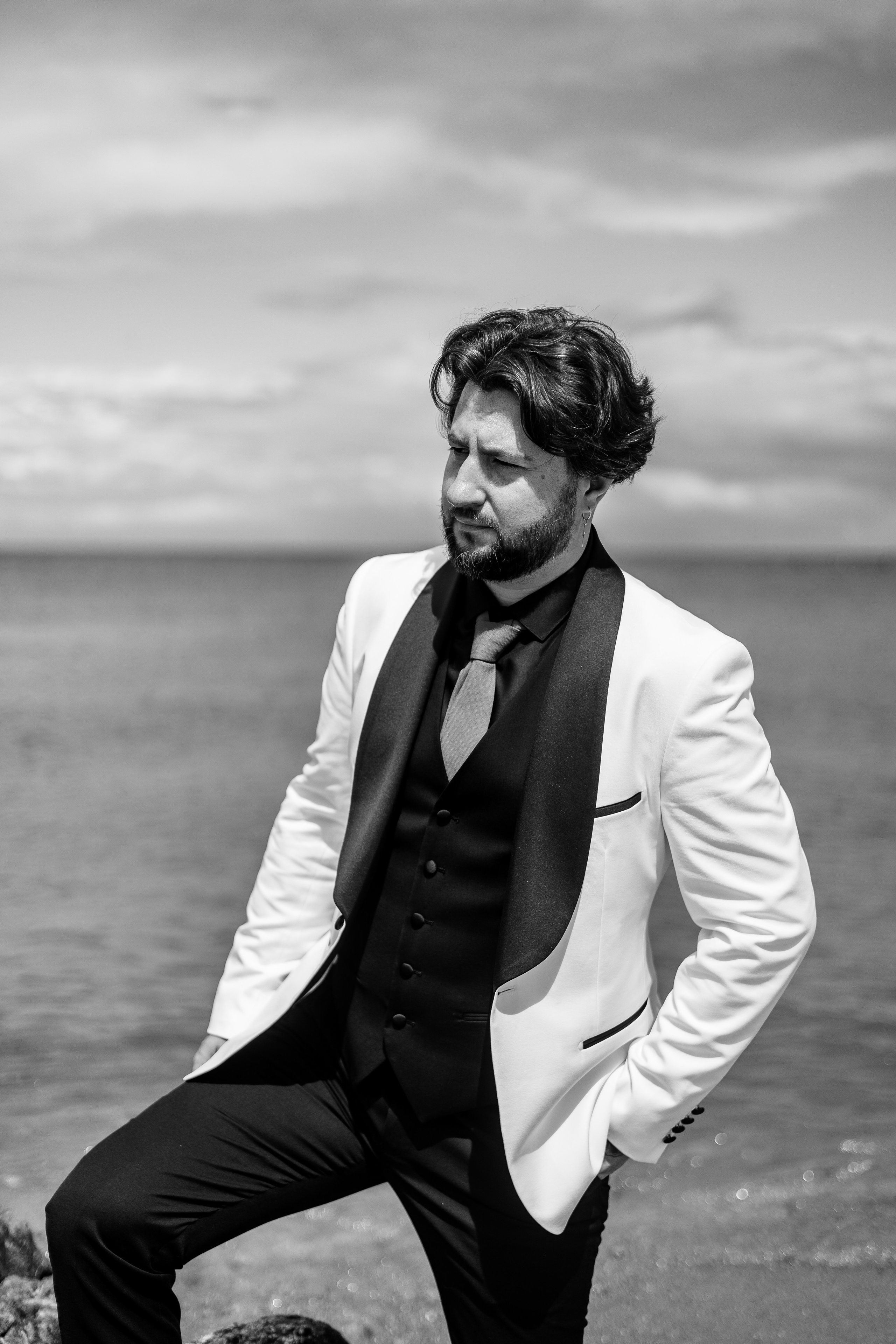 Евгений Саранцев, президент мотоклуба «Garage 13 MCC» и прекрасная Ирина. Фотограф Елена Медок Калининград