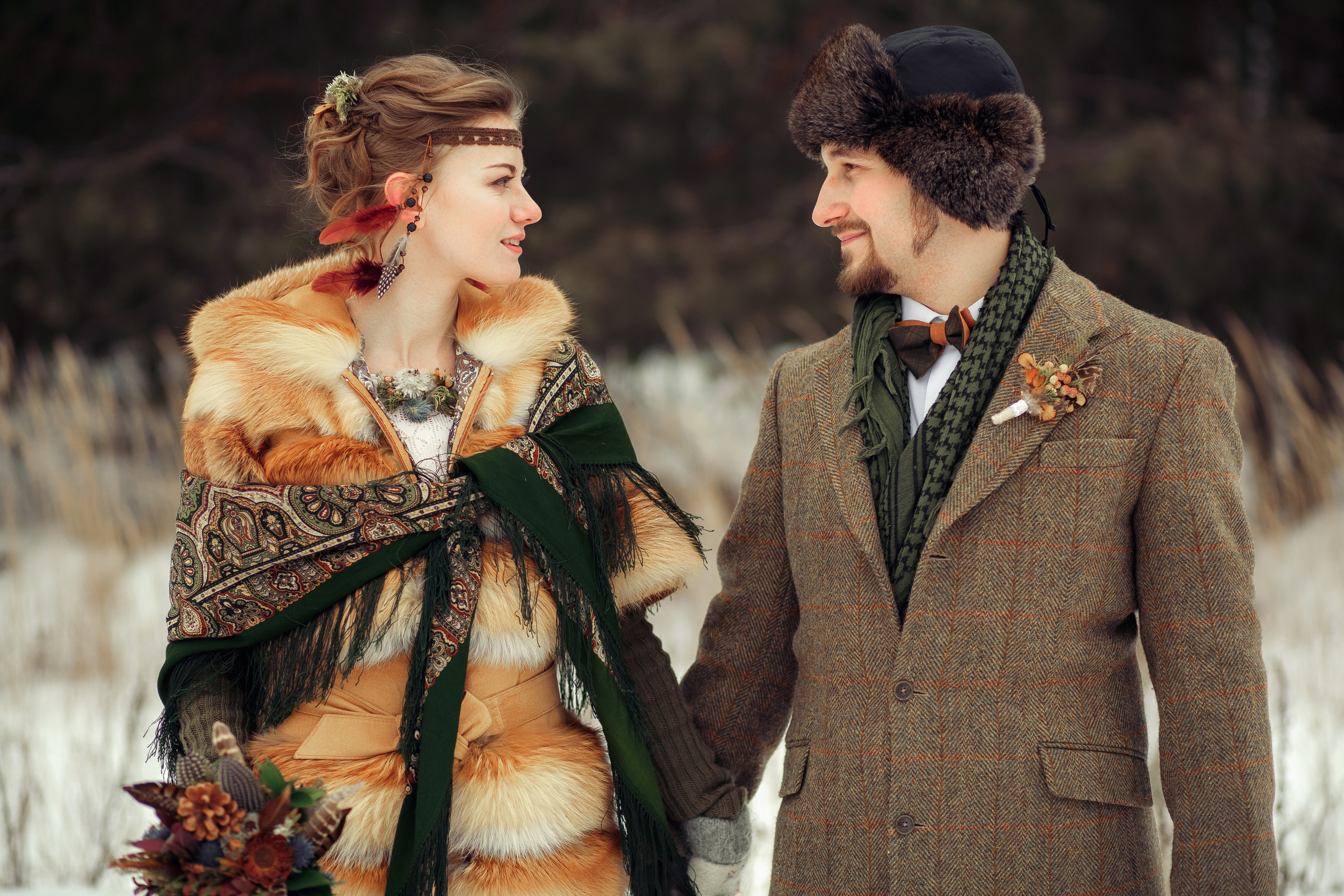 Зимним днем. Свадебный фотограф Москва и МО