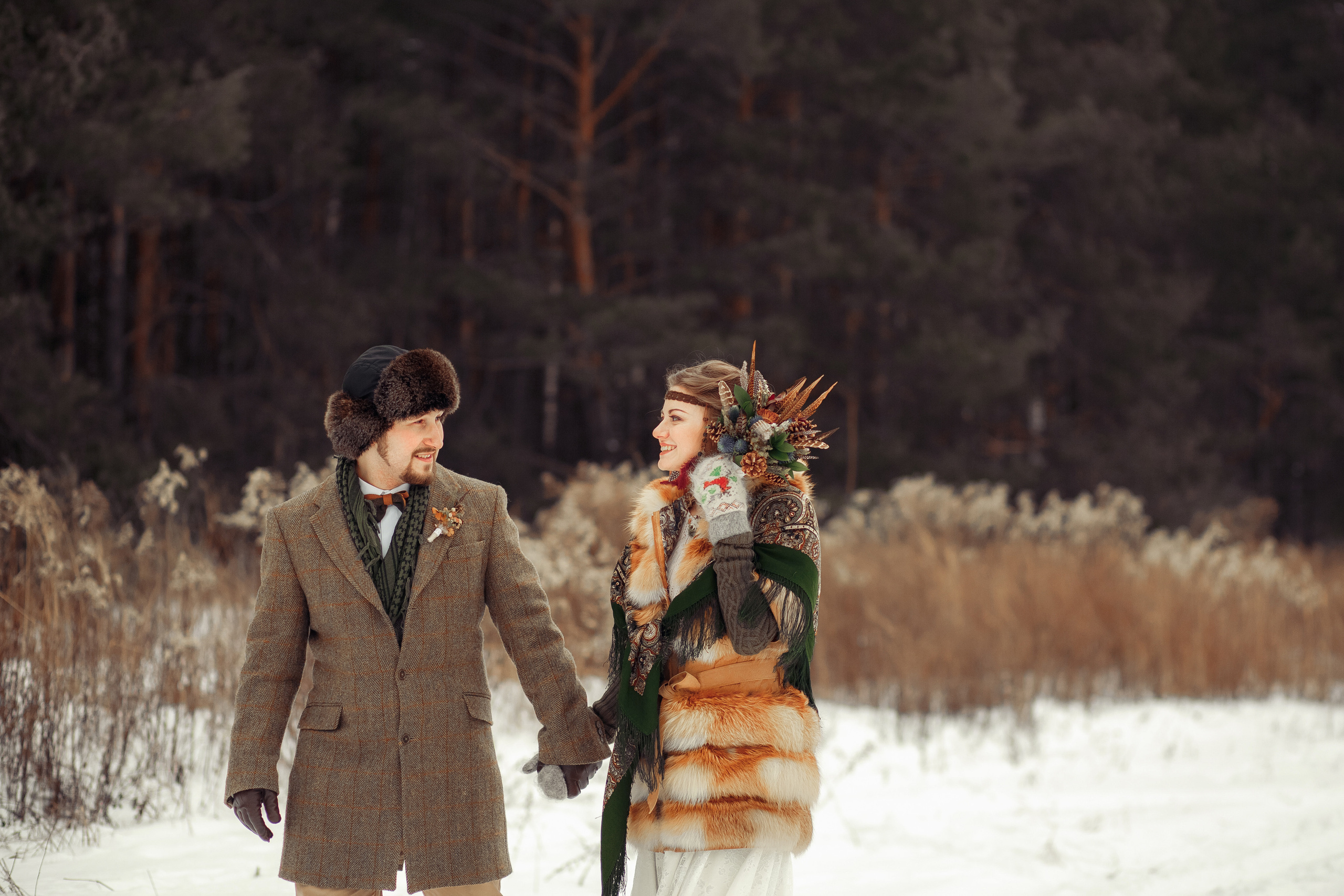 Зимним днем. Свадебный фотограф Москва и МО