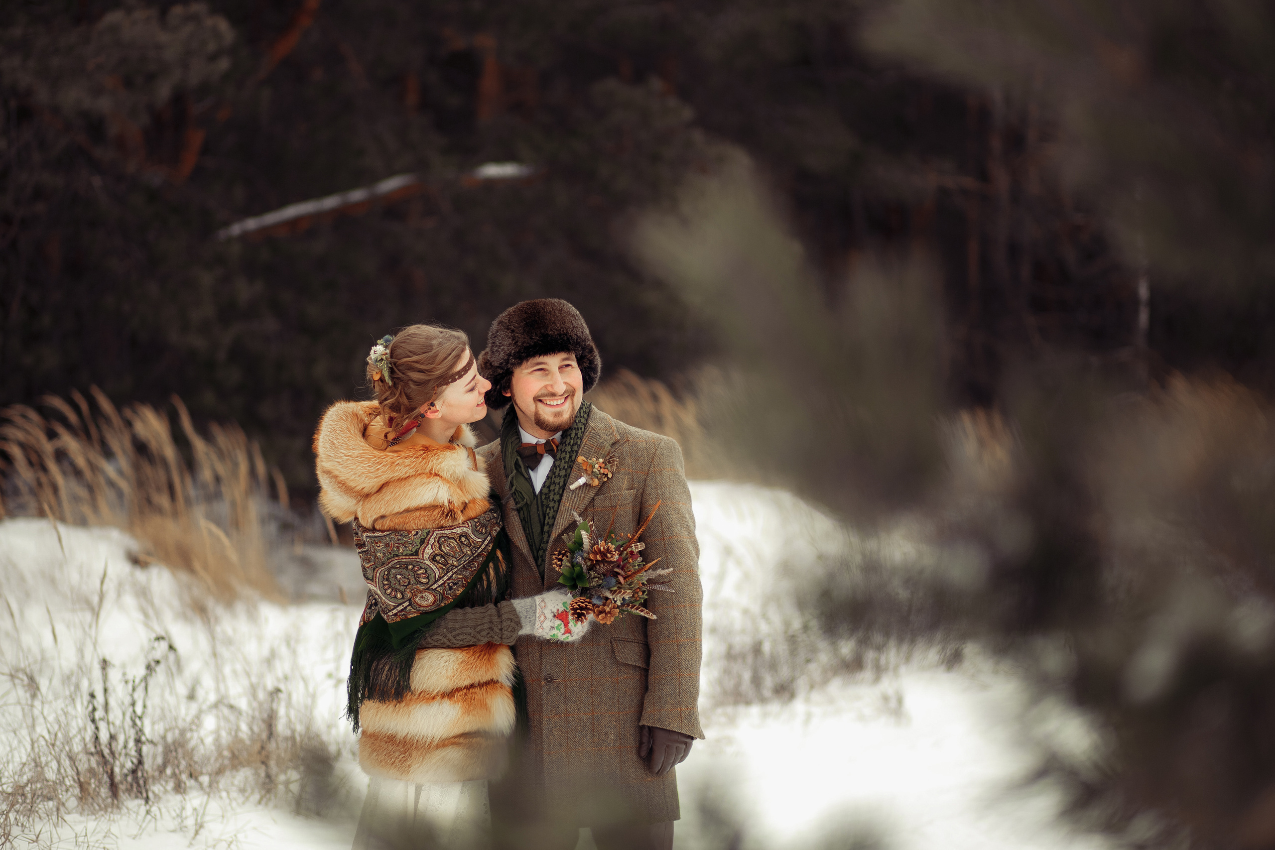Зимним днем. Свадебный фотограф Москва и МО