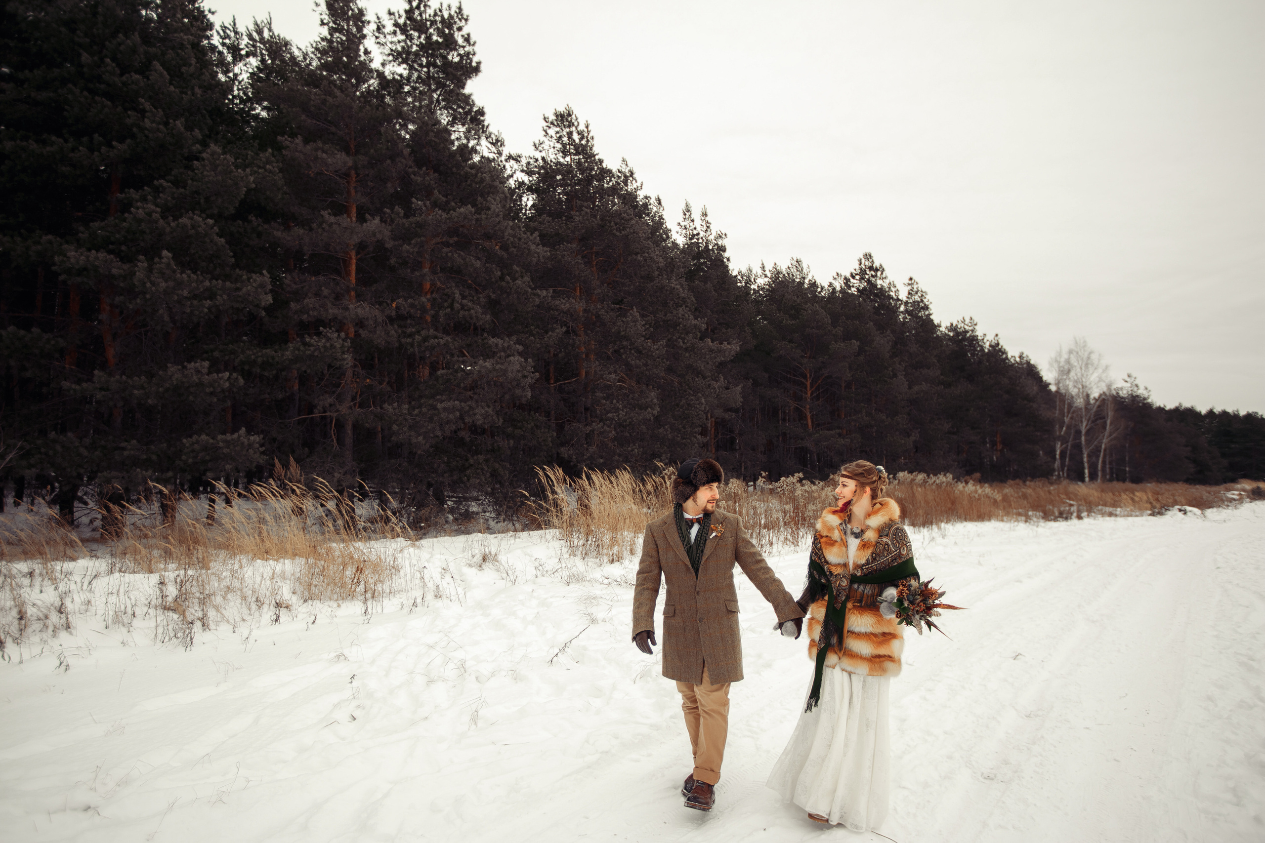 Зимним днем. Свадебный фотограф Москва и МО