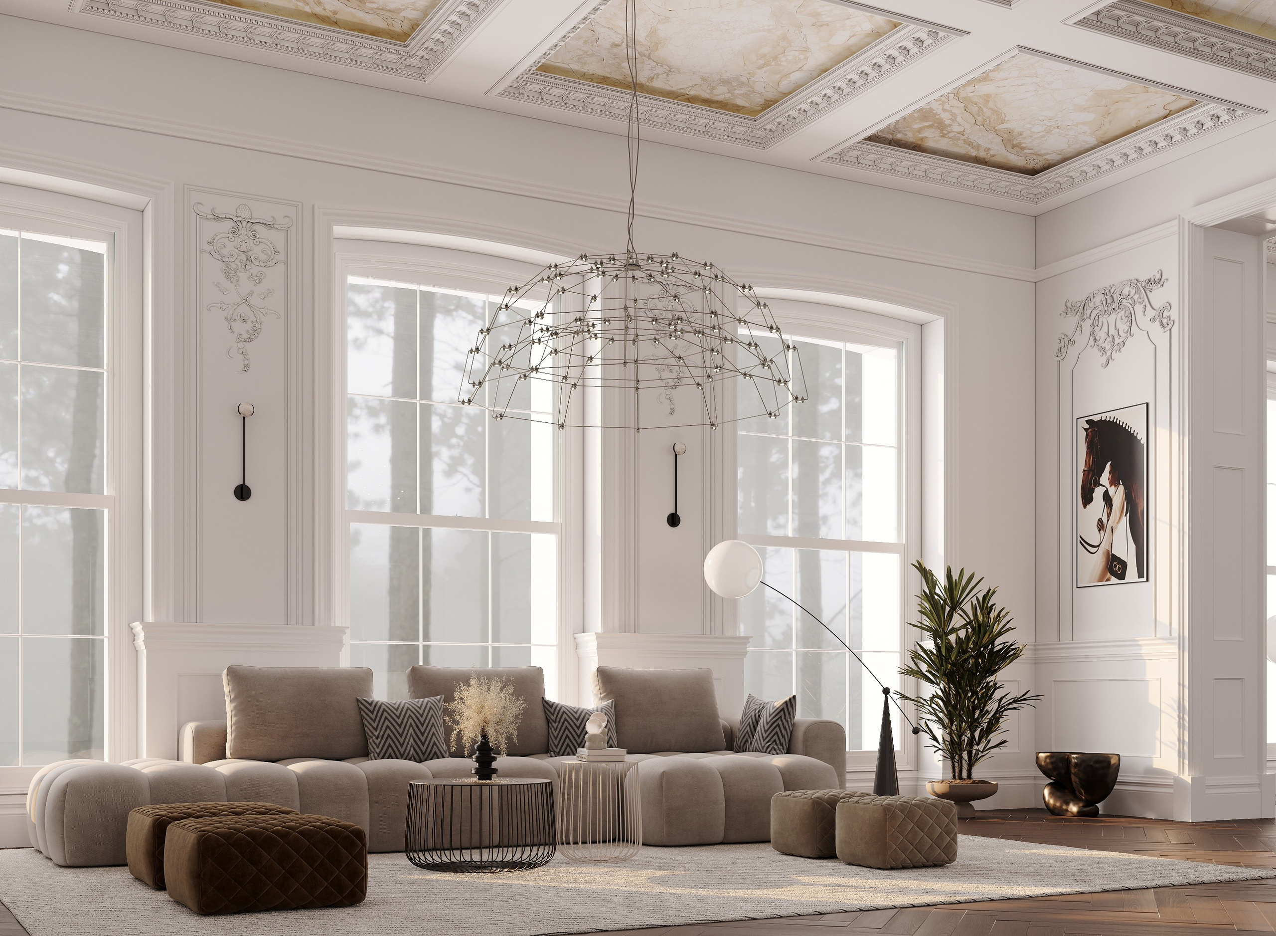 Elegant living room. Solovets visualization