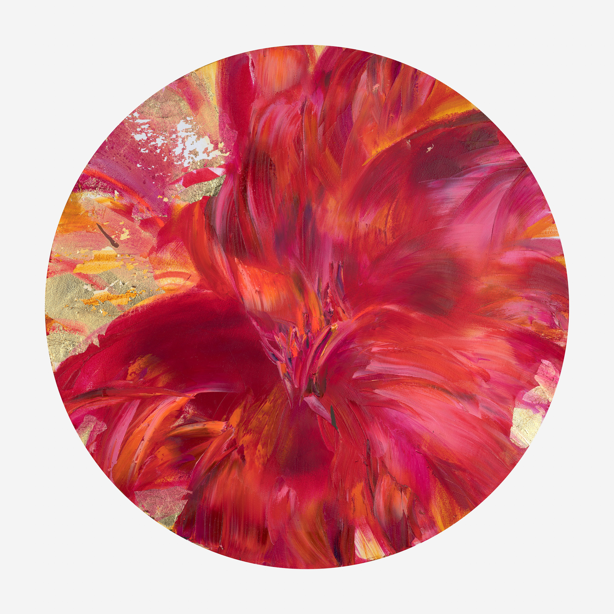 «Flower» - художник Лариса Блохина (холст, масло, диаметр 59 см, 2025)