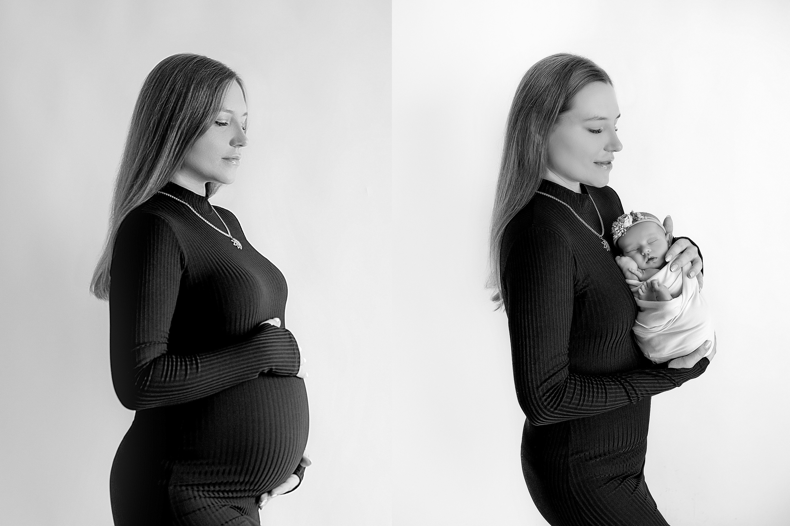 Коллаж до и после появления малыша. Фотограф новорожденных Краснодар Малышенко Надежда