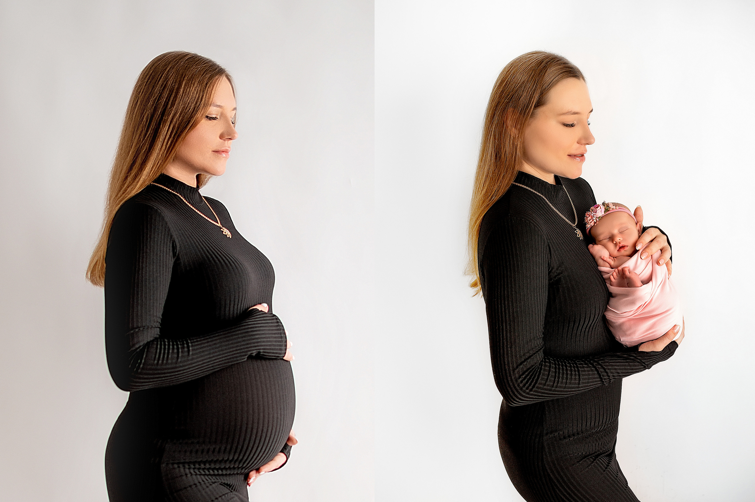 Коллаж до и после появления малыша. Фотограф новорожденных Краснодар Малышенко Надежда