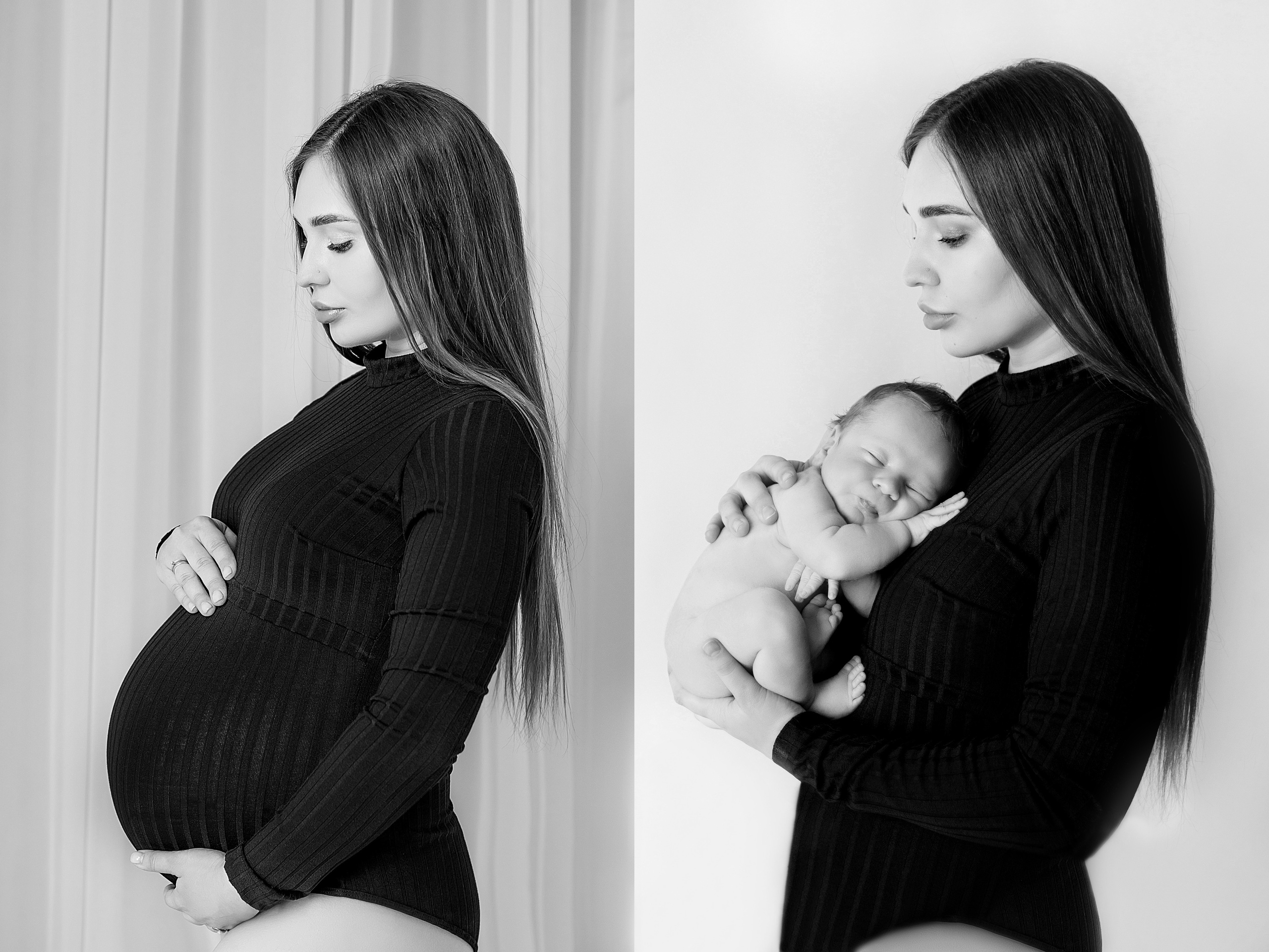 Коллаж до и после появления малыша. Фотограф новорожденных Краснодар Малышенко Надежда