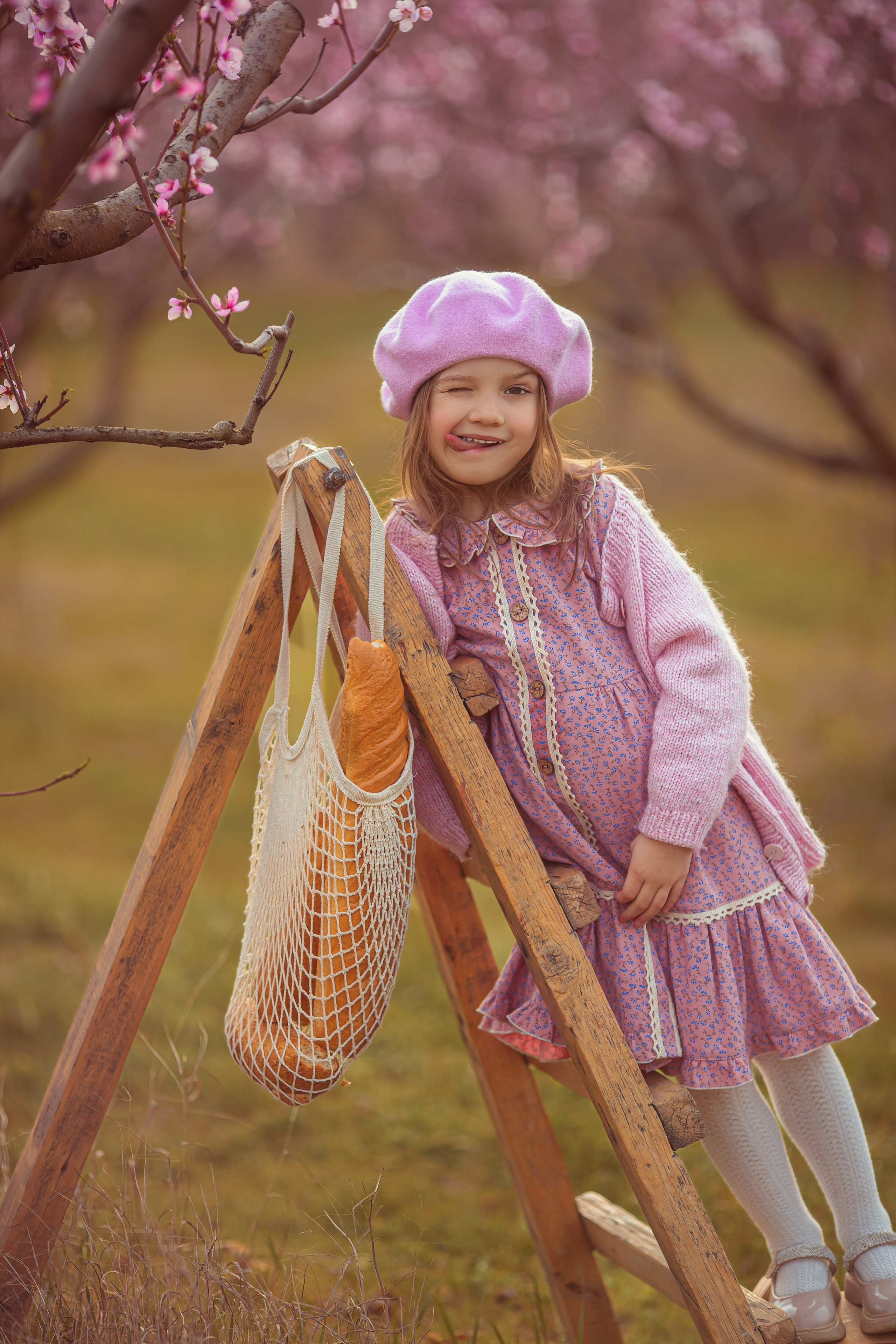 Цветущие персики 2025 г. Семейный и детский фотограф в Крыму Екатерина Швец