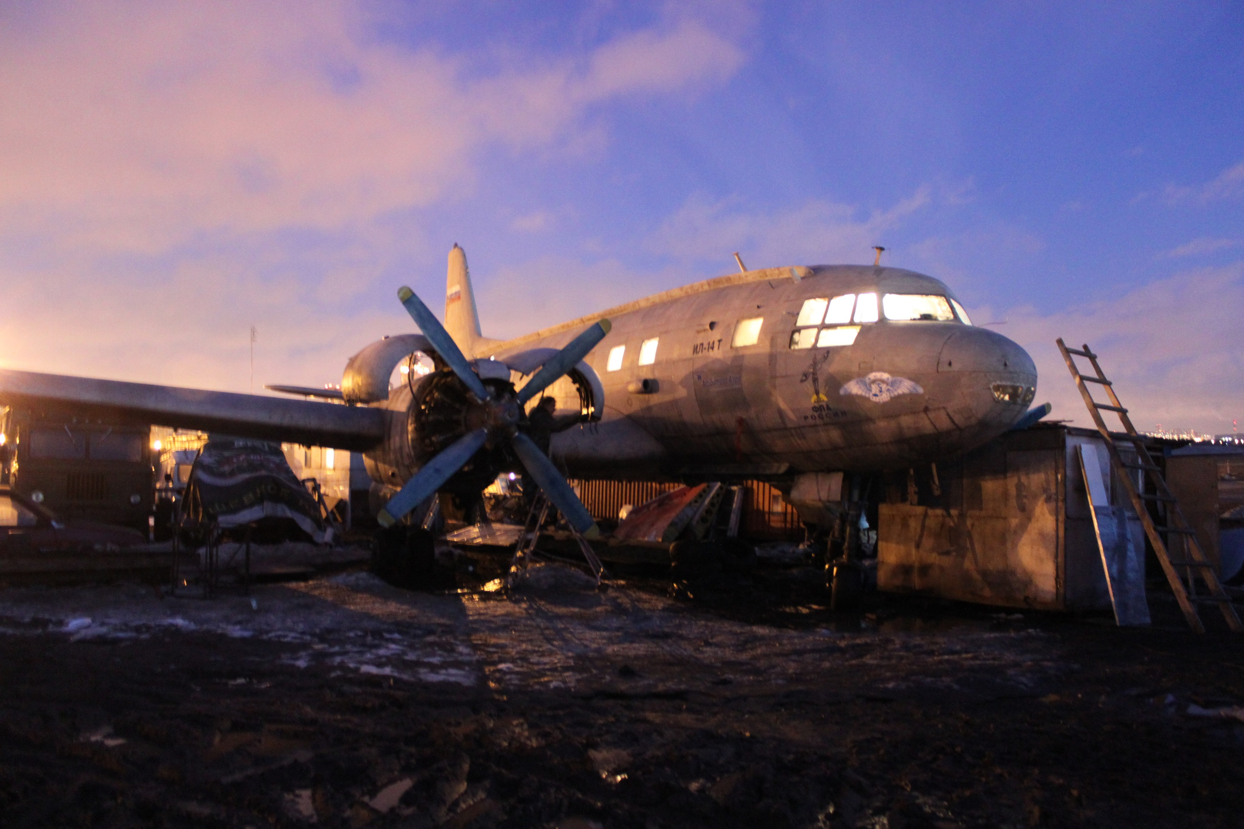 Ил-14Т «Голубая Мечта» работы в Тушино (2011 г.). Фотоальбом показывающий увлекательный мир авиации и мир медведей Андрея Иванова