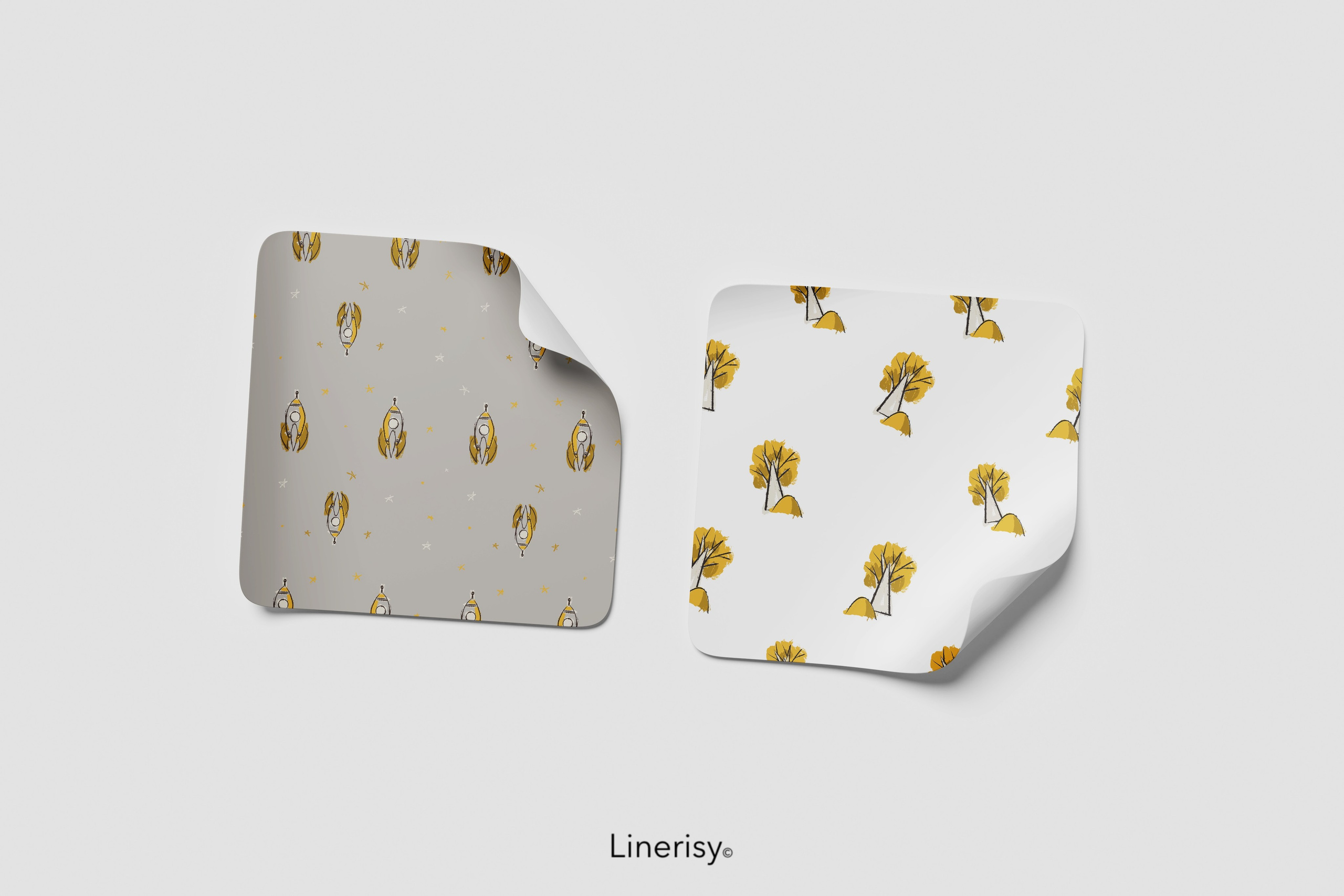 Набор бесшовных паттернов  «ПОЕХАЛИ?». Художник-иллюстратор Евгения Бекренёва