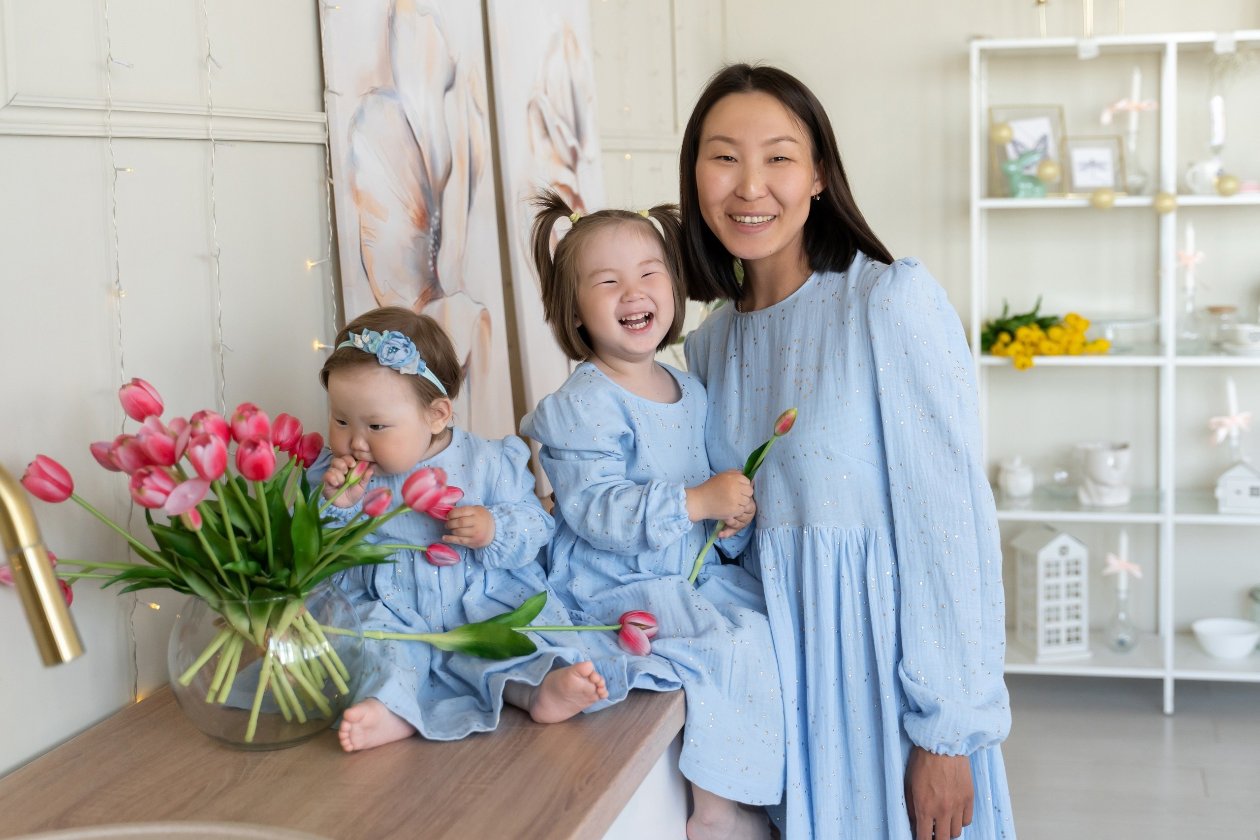 Платья Family look. Фотостудия Малина в городе Улан-Удэ. Фотограф Ирина Жарникова
