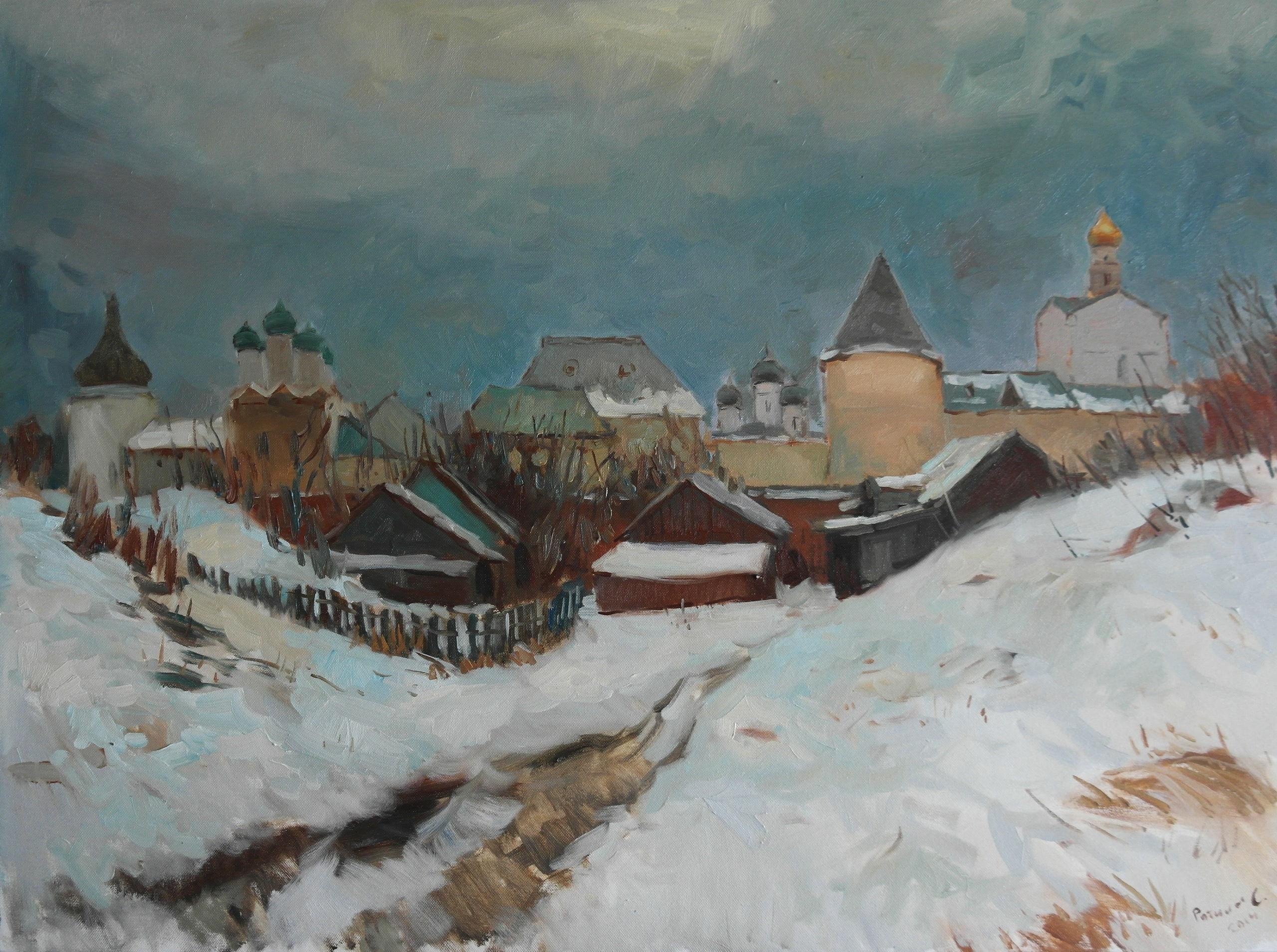 Ростовский кремль зимой - 60х80, холс, масло.