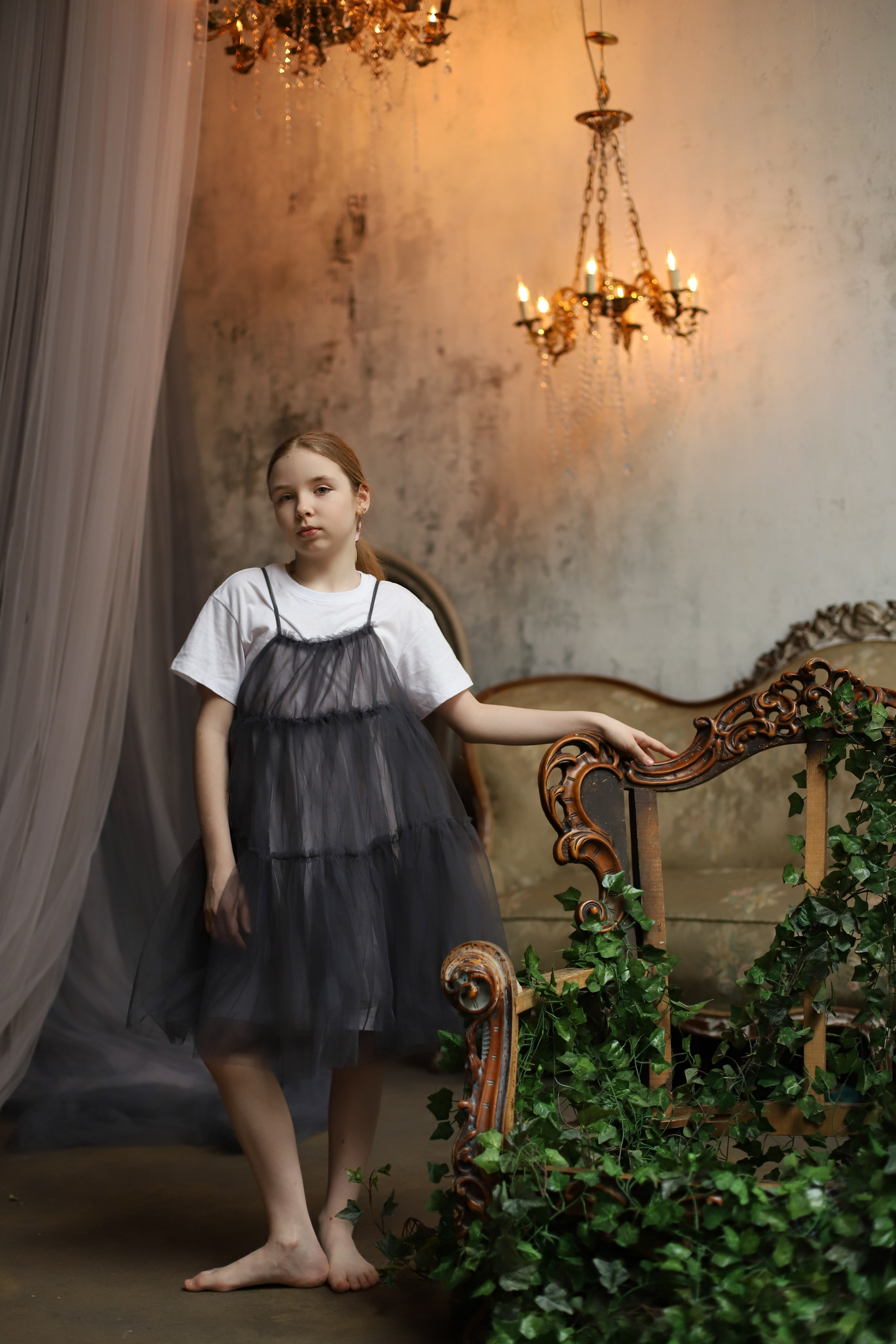 Мама+дочка в атмосферной студии). Фотограф в Москве Елена Дроботя