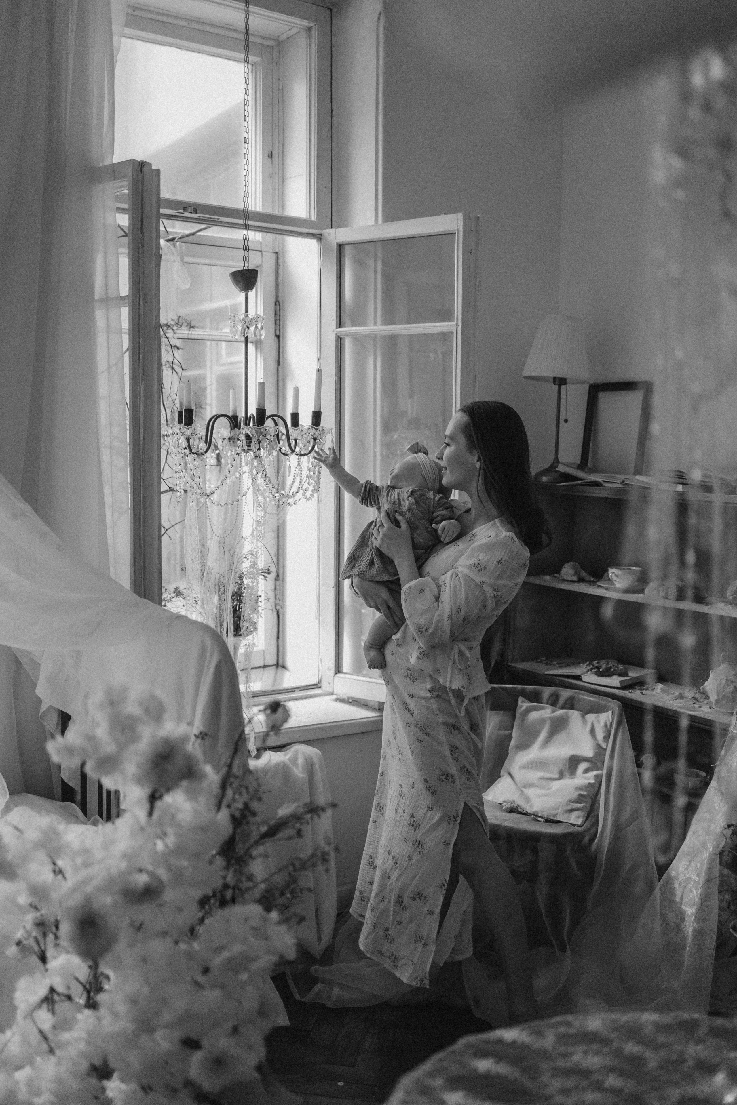 Аня и малышка Настя. Семейный, домашний, ньюборн фотограф Москва Цветкова Елизавета