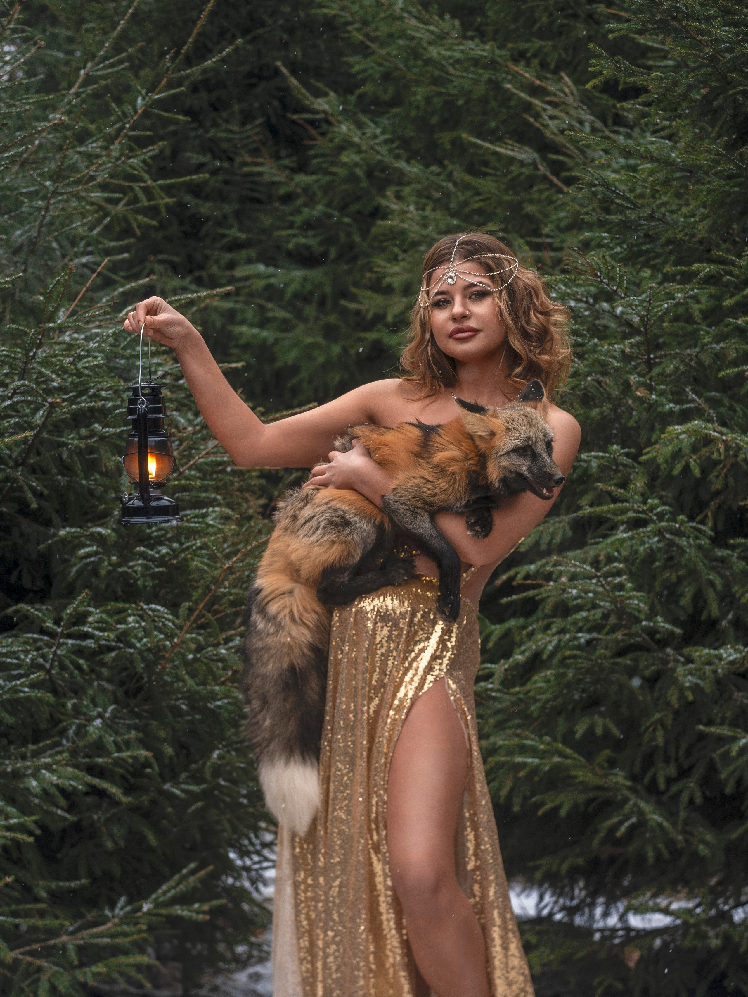 Ольга и лис Кайон. Арт фотограф, женский фотограф Москва