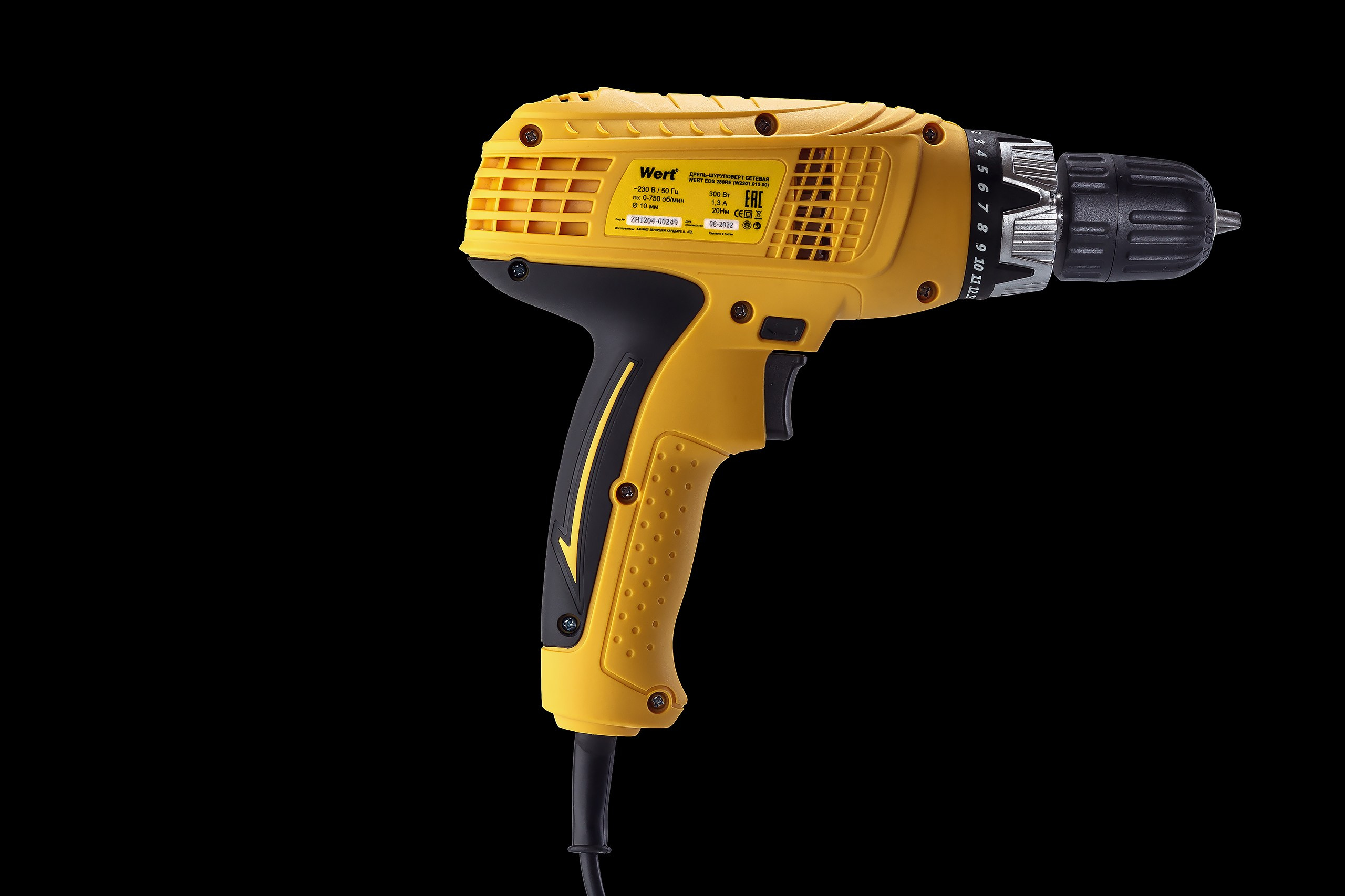 Каталожное фото шуруповёрт чёрный фон