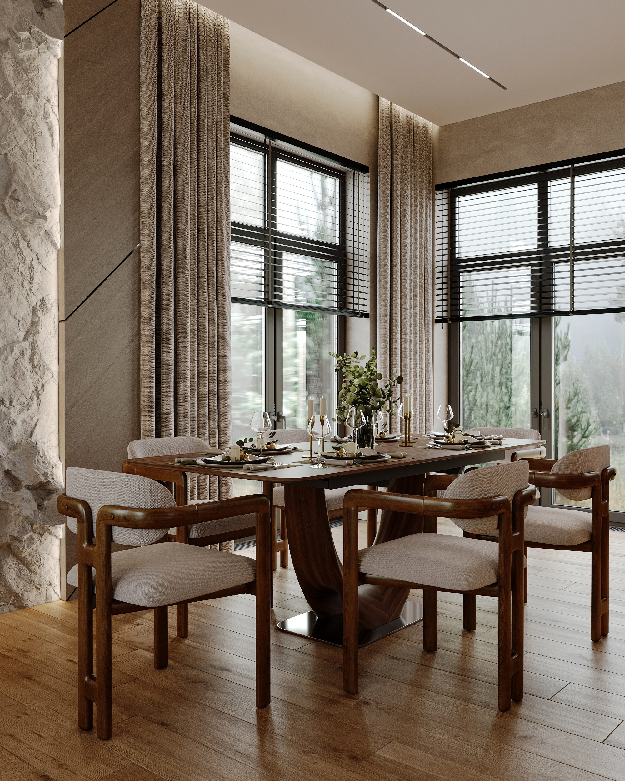 Визуализация загородного дома (интерьерная). Королёва Анастасия | 3D визуализатор