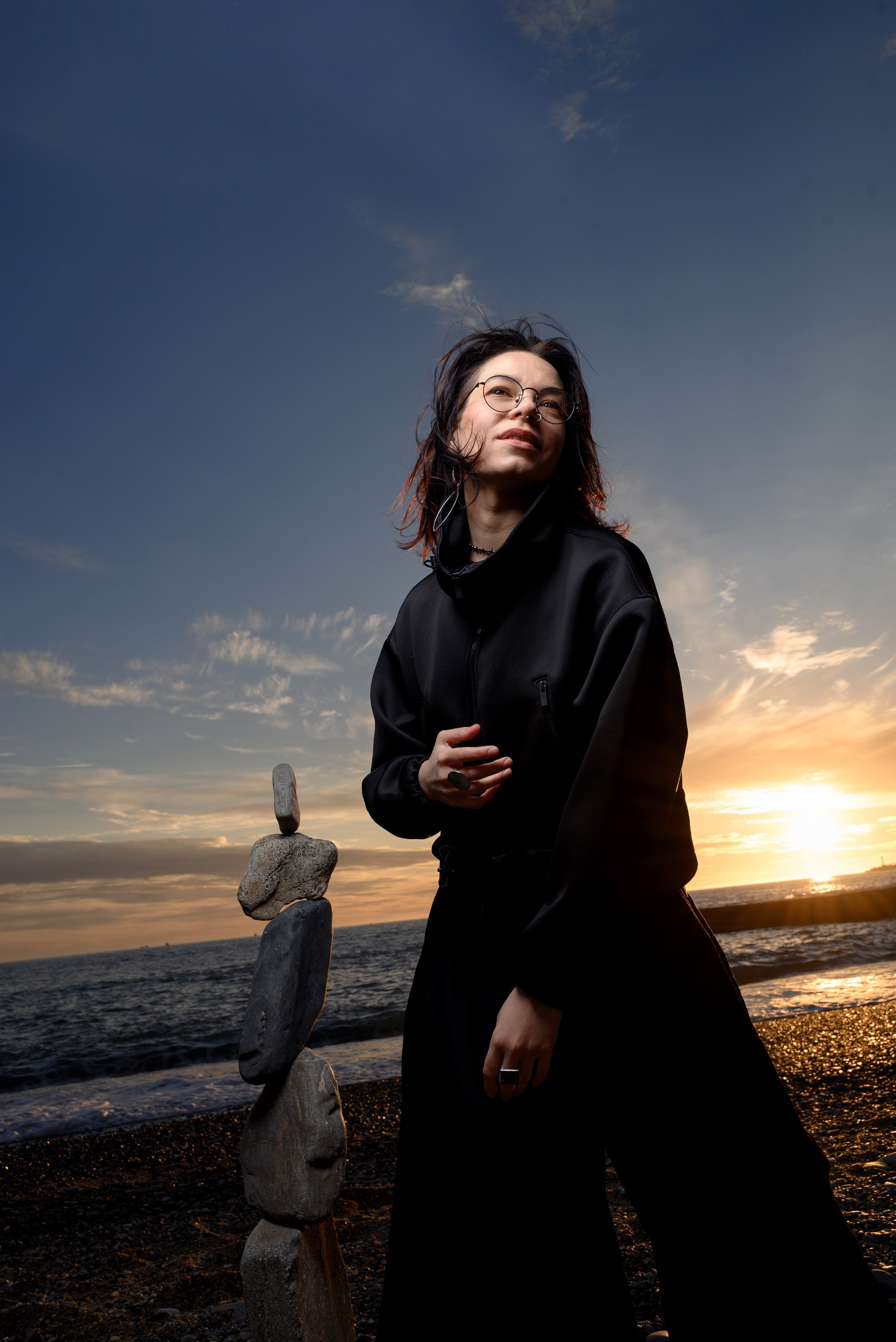 Портретная фотосессия в Сочи на пляже на закате