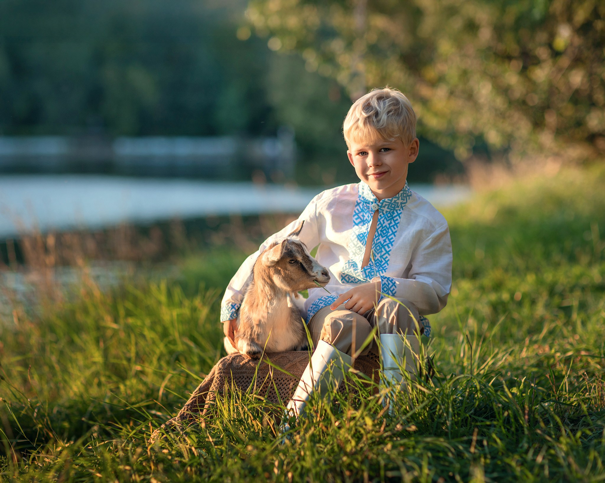 Семейная съемка с животными. Детский и семейный фотограф Елена Михайлова в Москве