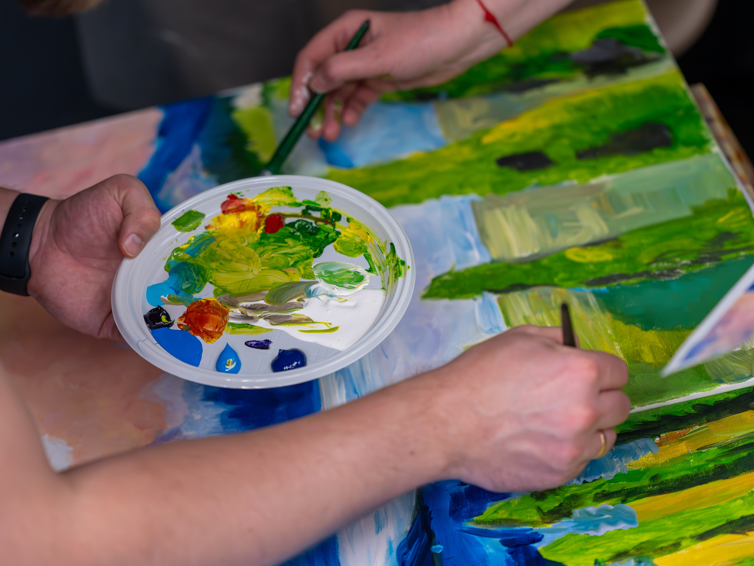 MICE мероприятие — мастер класс по акварели. Репортажный фотограф в Красной Поляне и Сочи Павлюченко Екатерина