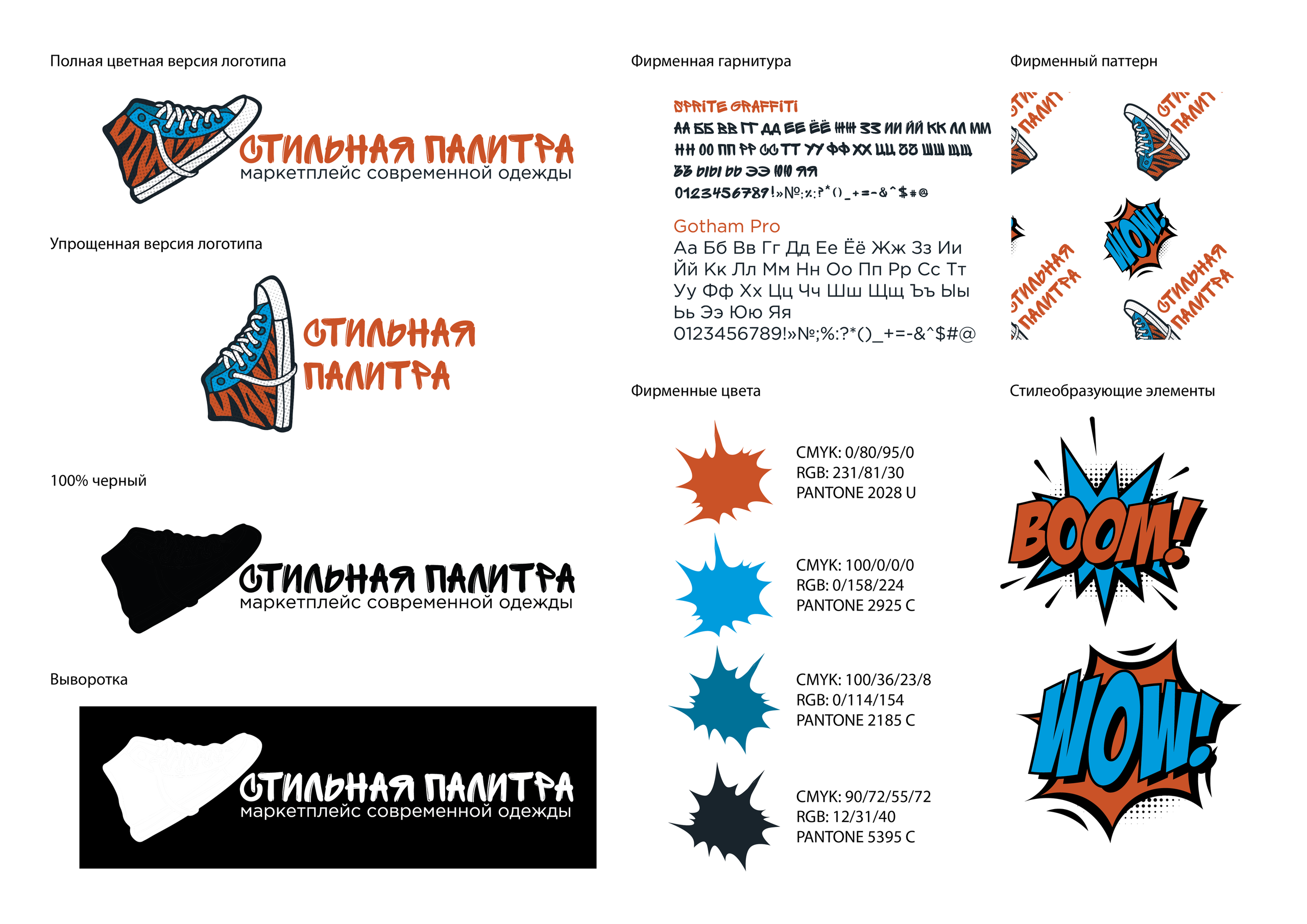 Фирменный стиль маркетплейса современой одежды «Стильная палитра». Больше не греет
