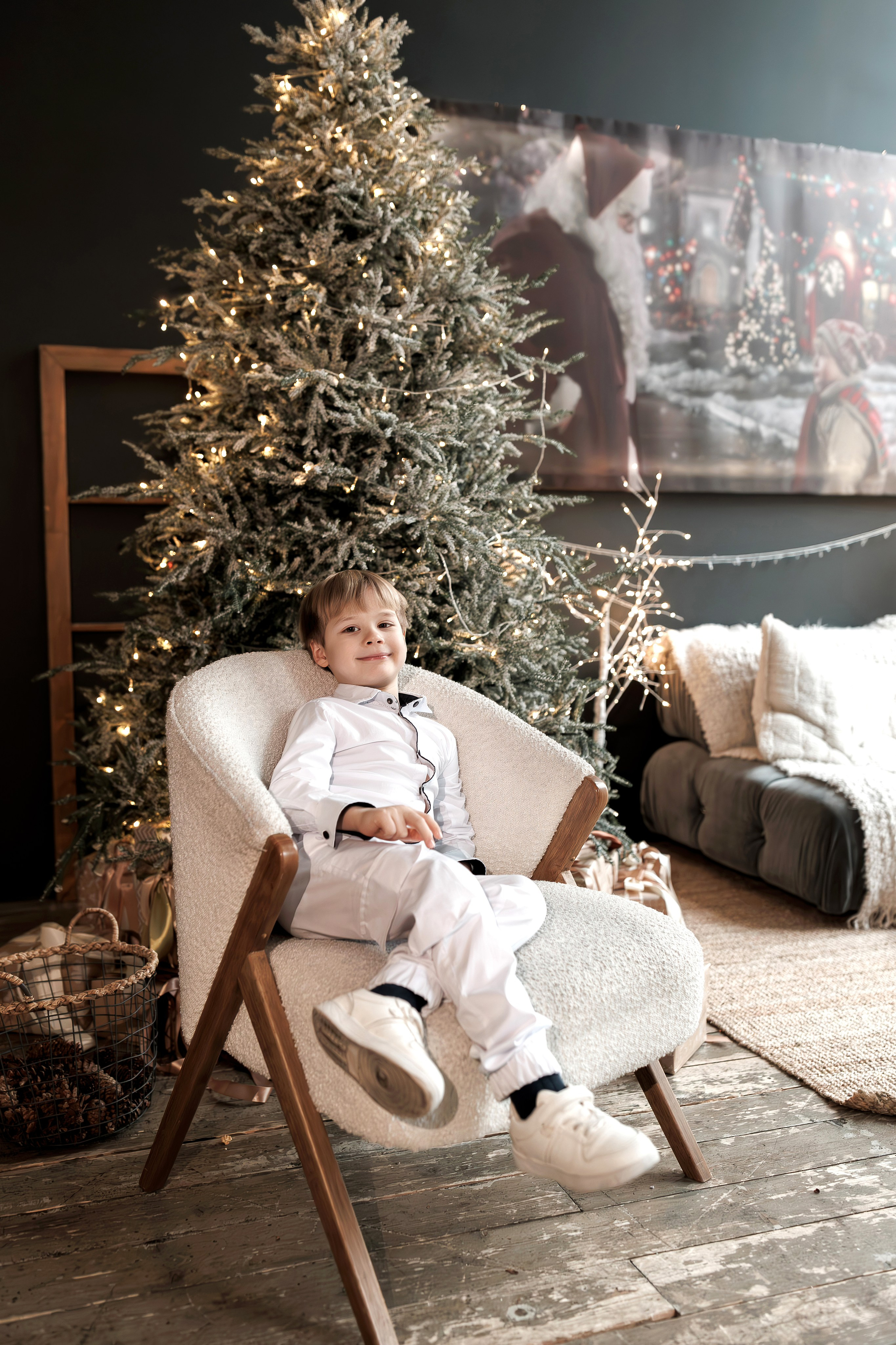 Новогодняя семейная фотосессия в студии FAMOUS (на Павелецкой). Свадебный и семейный фотограф в Москве и МО Елена Агапова