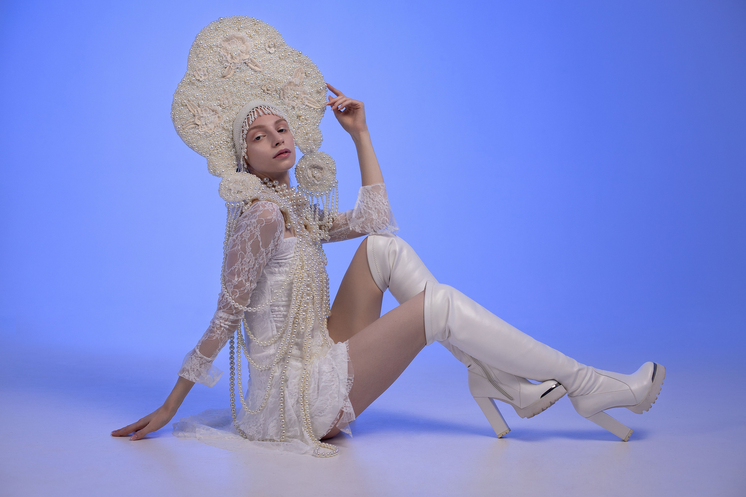 Фотопроект «Жемчужный кокошник в стиле Fashion». Женский и портретный фотограф Мила Прошина. Краснодаар