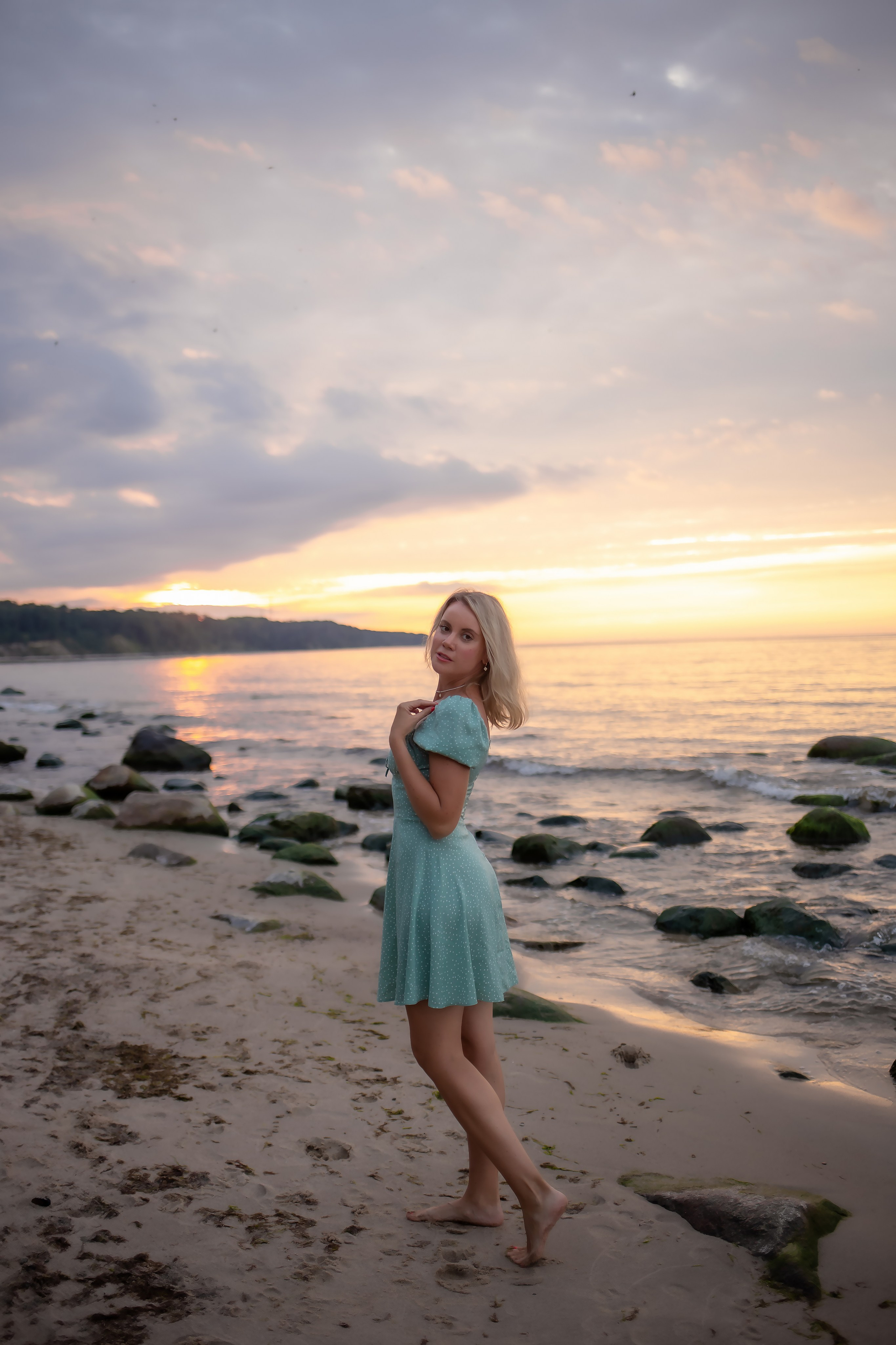 Есеня, Леня и Аня. Закат в Куликово. Фотограф в Калининграде Решетникова Алина