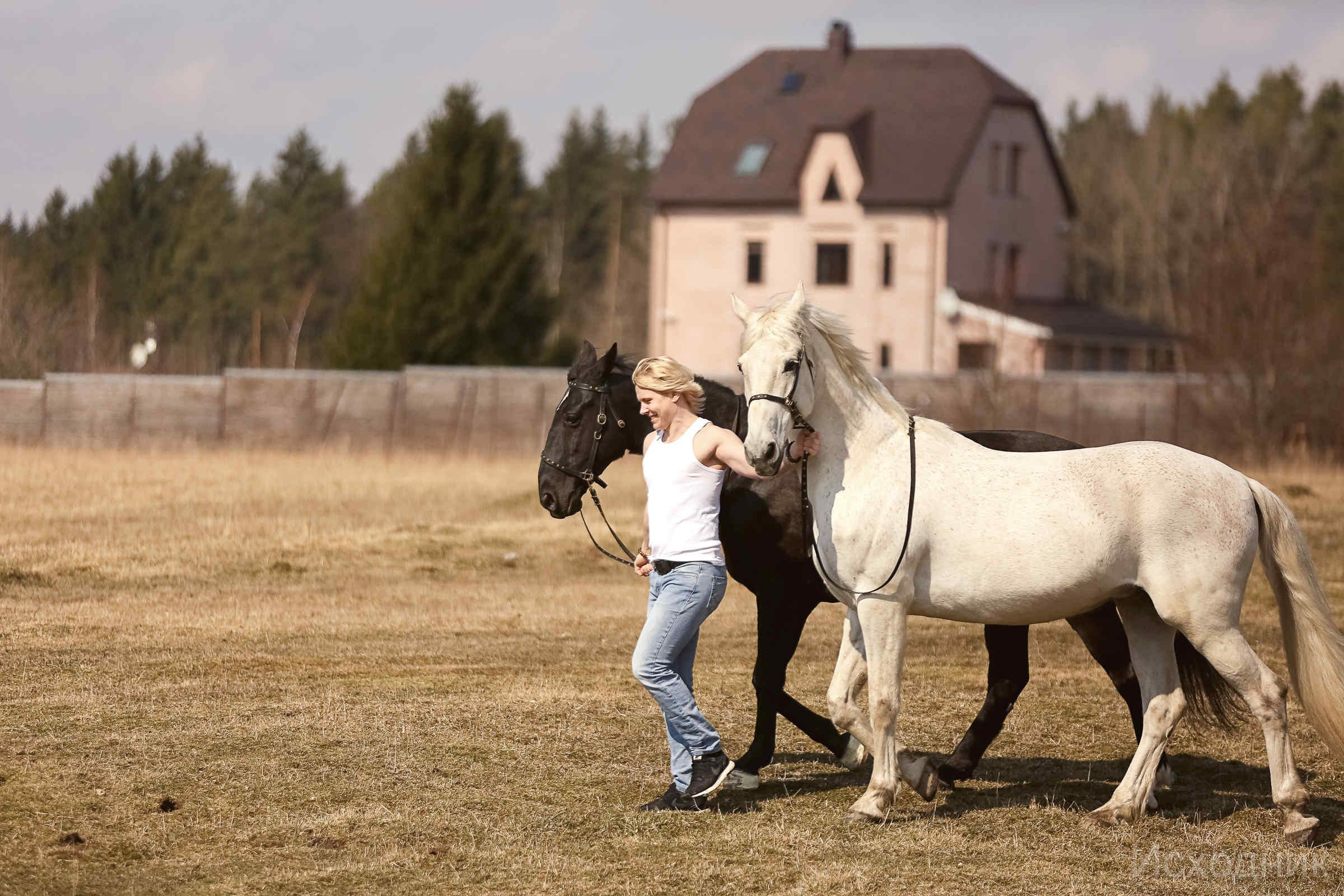 Сергей и два коня — полная версия. Фотограф женский и мужской портрет Санкт-Петербург