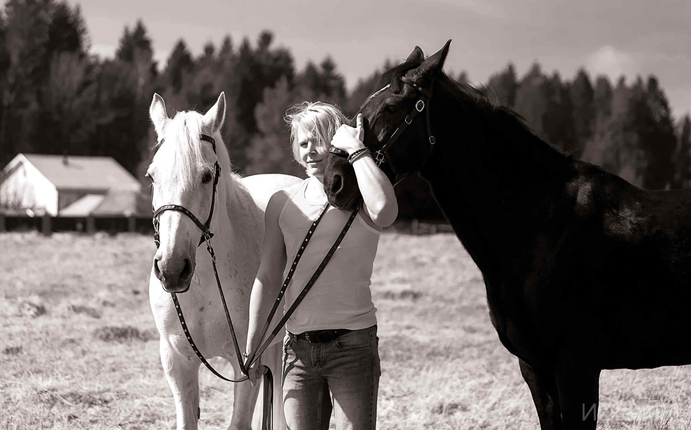 Сергей и два коня — полная версия. Фотограф женский и мужской портрет Санкт-Петербург