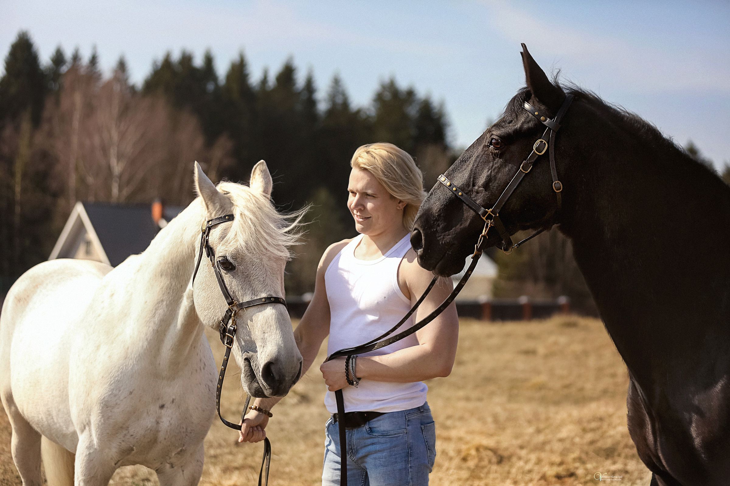 Сергей и два коня — полная версия. Фотограф женский и мужской портрет Санкт-Петербург