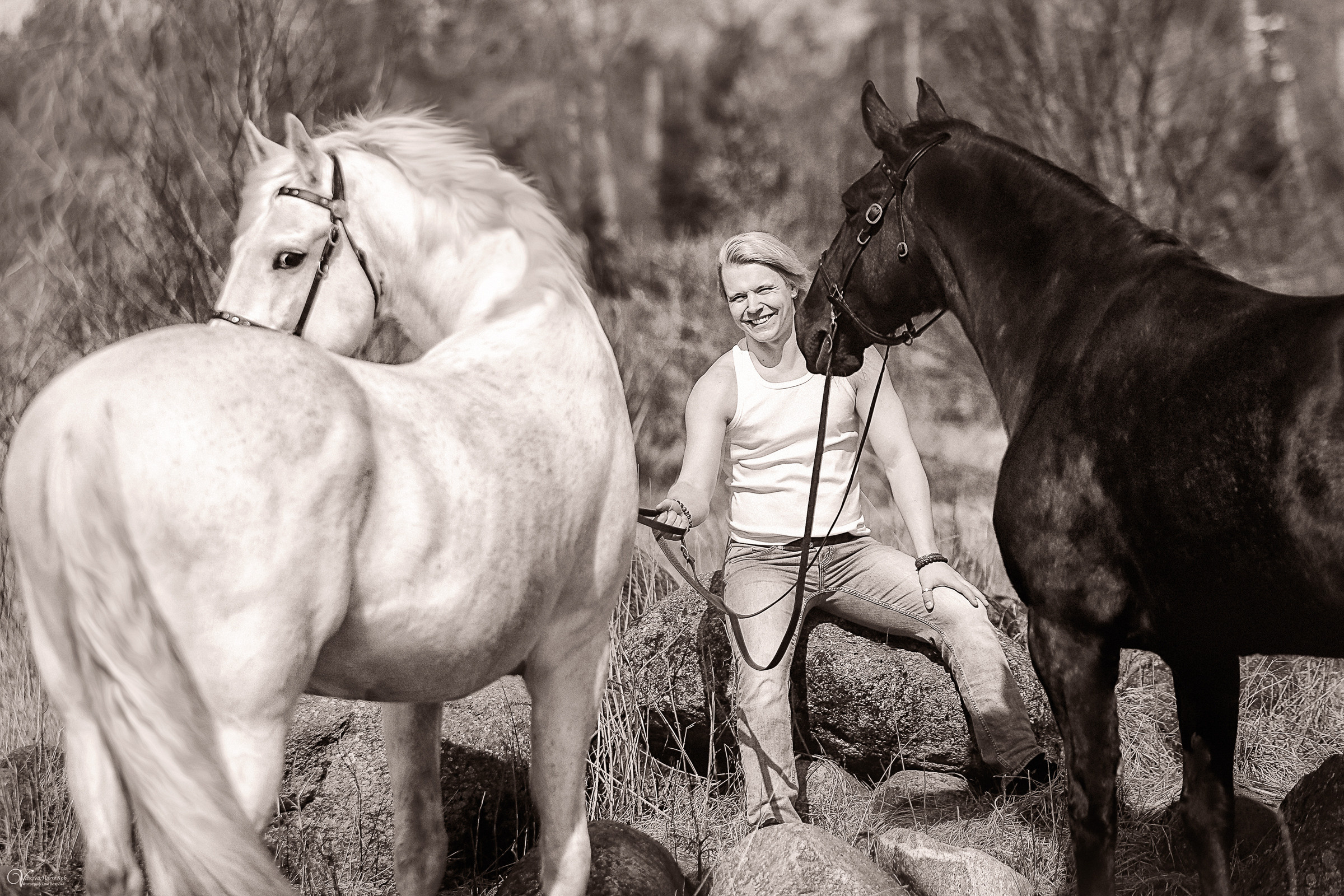 Сергей и два коня — полная версия. Фотограф женский и мужской портрет Санкт-Петербург