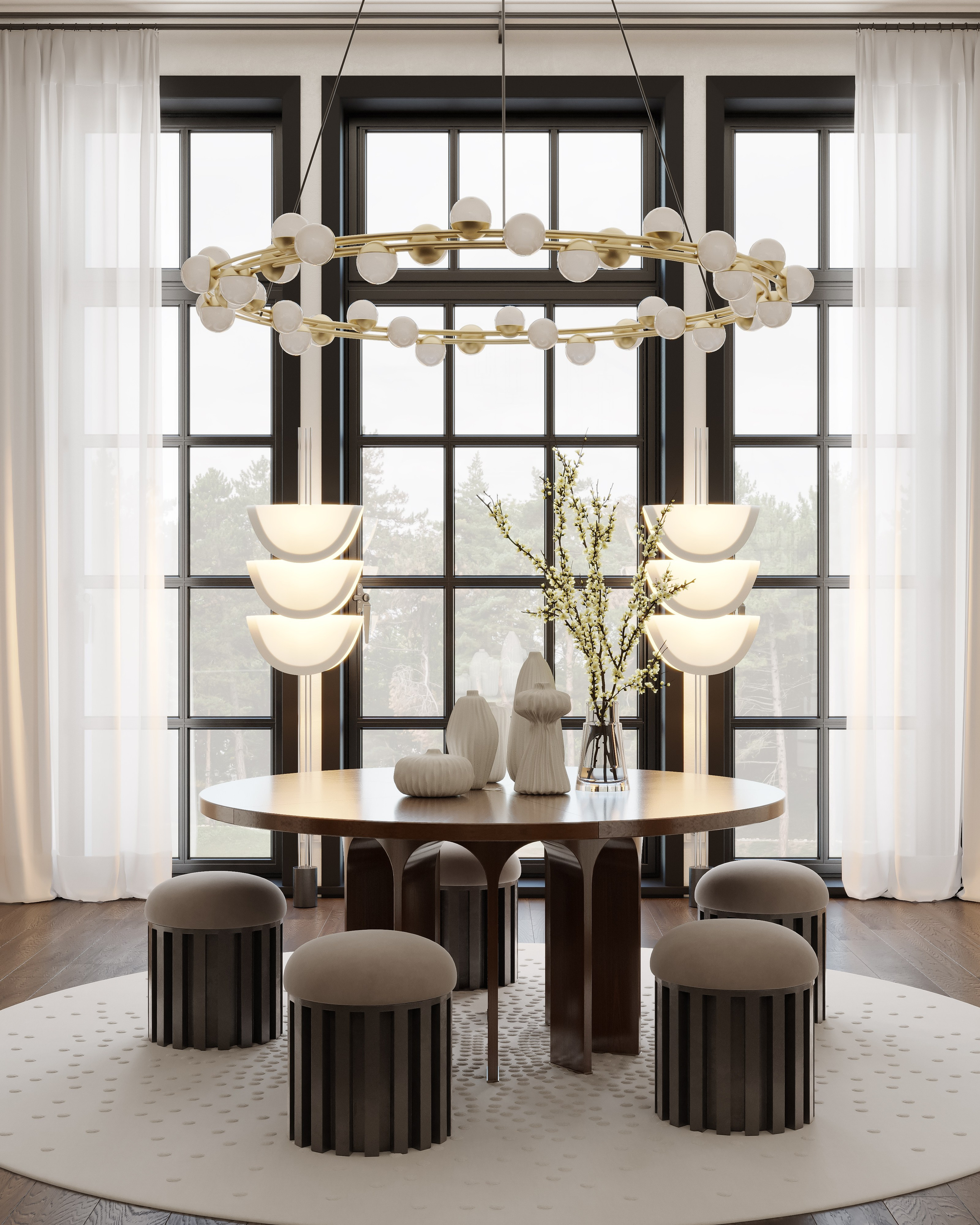 Дом у озера для DAAS Bureau. 3D визуализация интерьера и архитектурной среды