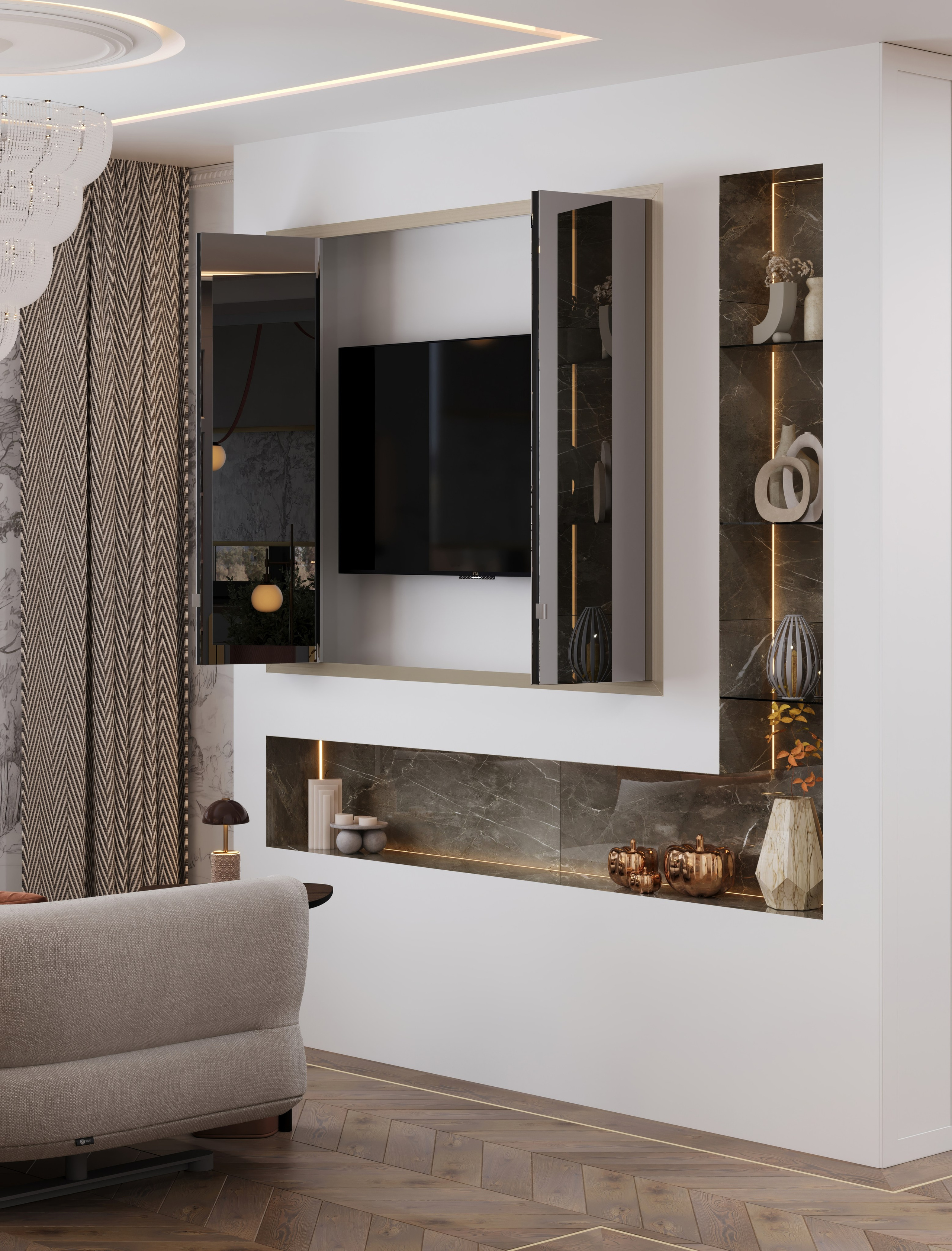 3D Визуализация квартиры пгт Заречье 62.7 m². Заказать 3Д визуализацию интерьеров — Дарья Веденёва