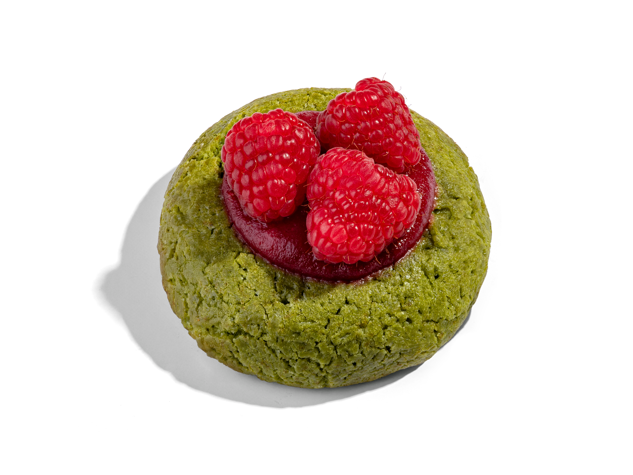 КУКИС С МАТЧЕЙ, БЕЛЫМ ЩОКОЛАДОМ И МАЛИНОЙ - 300Р. Печенье с вкусом матча и белого шоколада. Украшается малиной 