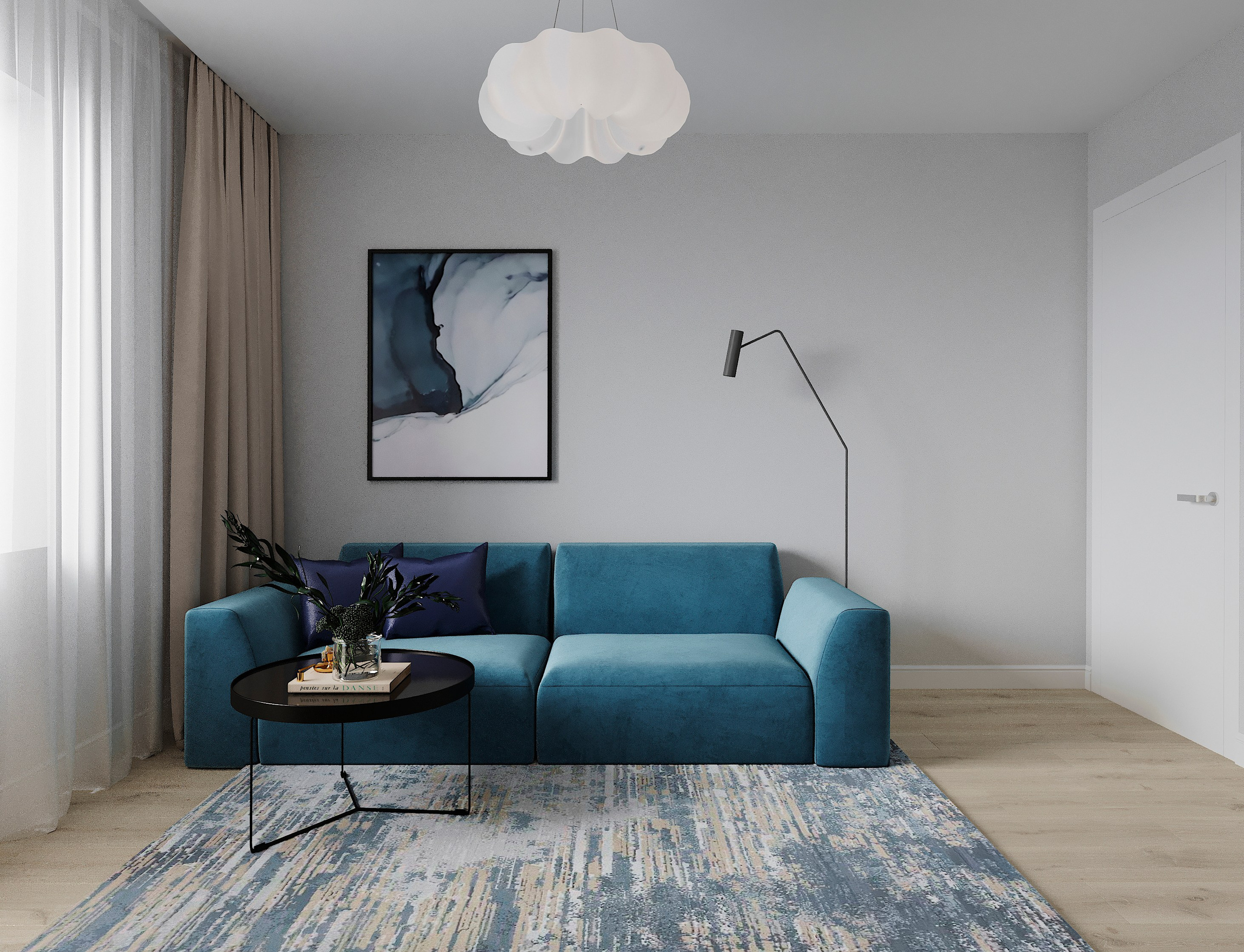 Интерьер в современном стиле с яркими акцентами г. Москва. Lina architector | Дизайн интерьера