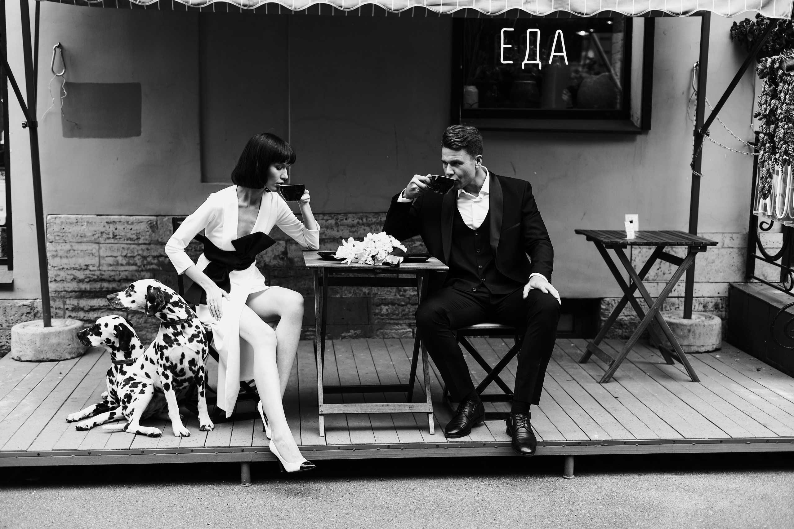 Свадебная прогулка с далматинцами. Свадебный и love story фотограф в Санкт-Петербурге (Спб) Natali Iva