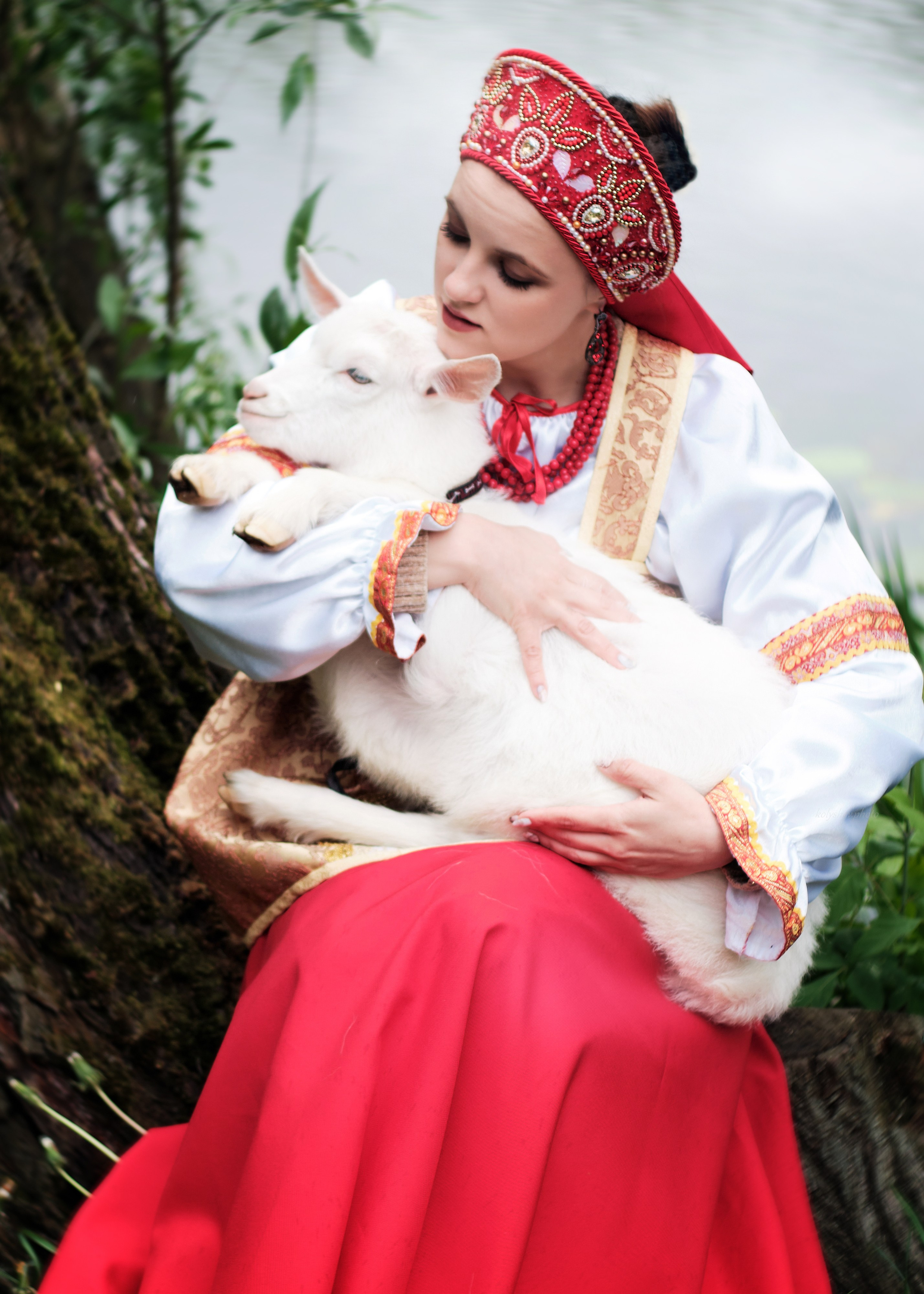 фотосессия с козлёнком в парке в Москве