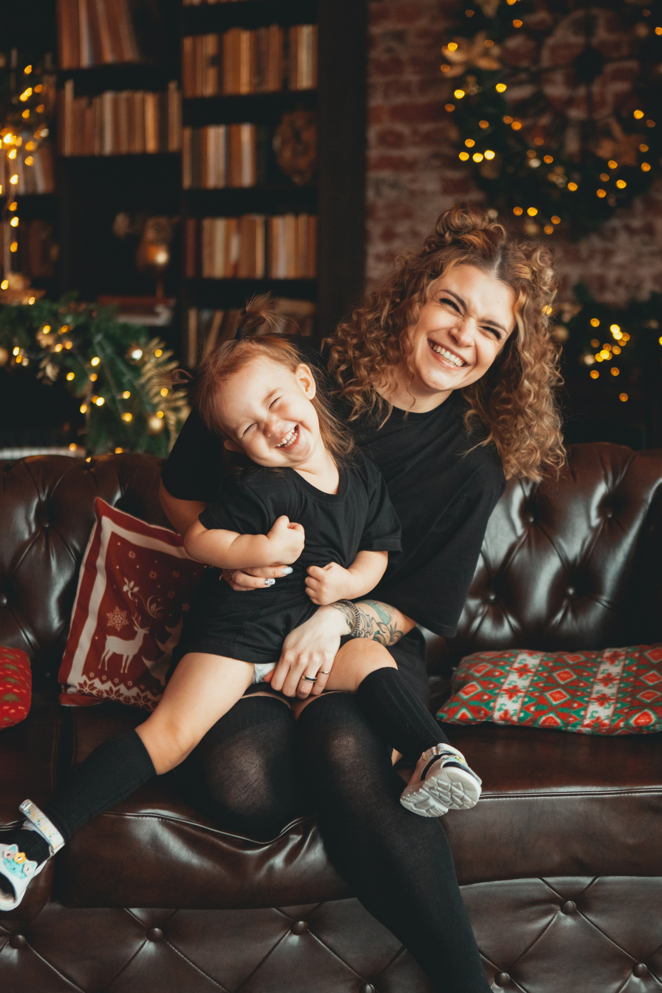 Новогодняя семейная фотосессия в студии. Фотограф Ольга Ефремова