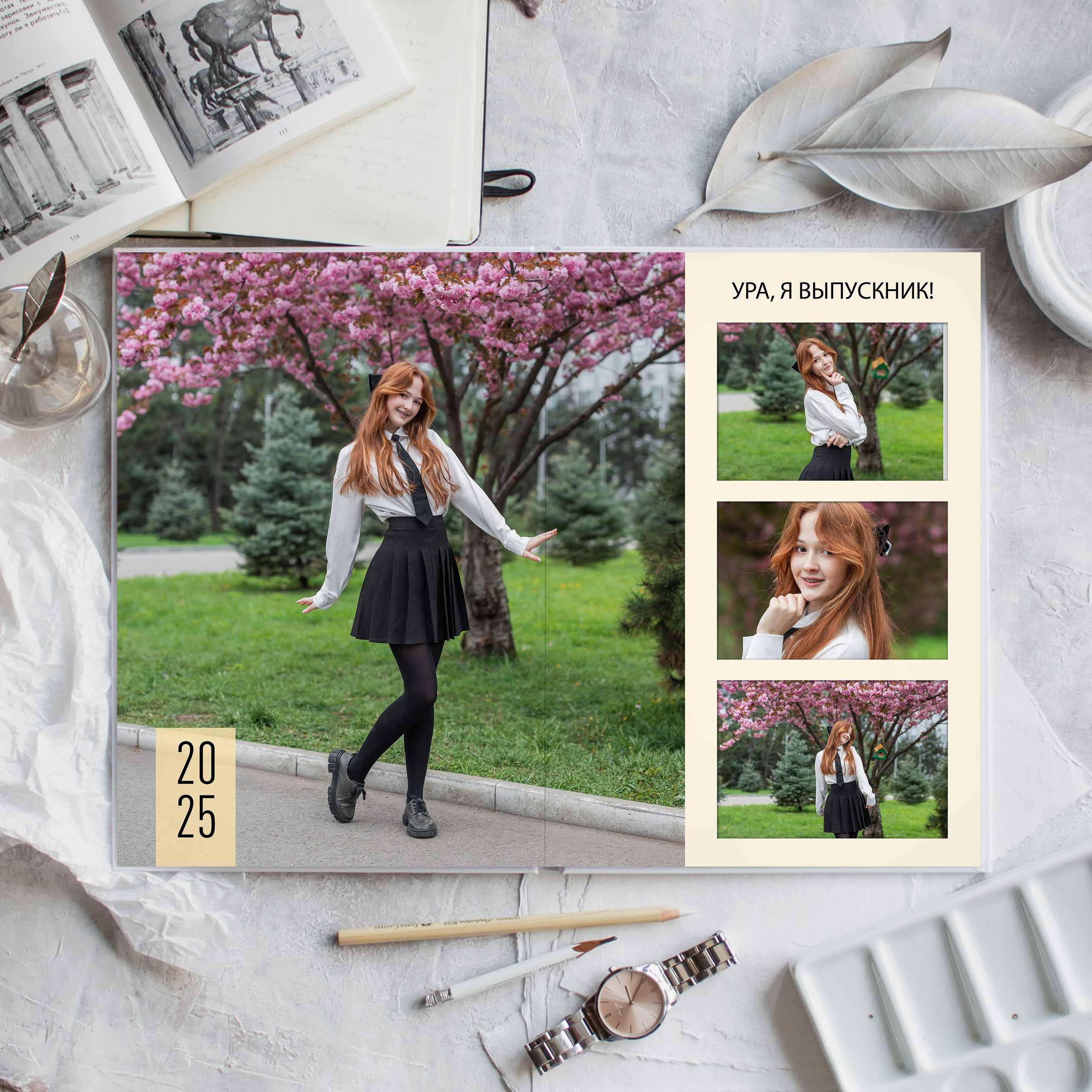 Альбом 9 класса (3 разворота). ФОТОГРАФ ВЫПУСКНЫХ АЛЬБОМОВ в Краснодаре Ворчик Татьяна