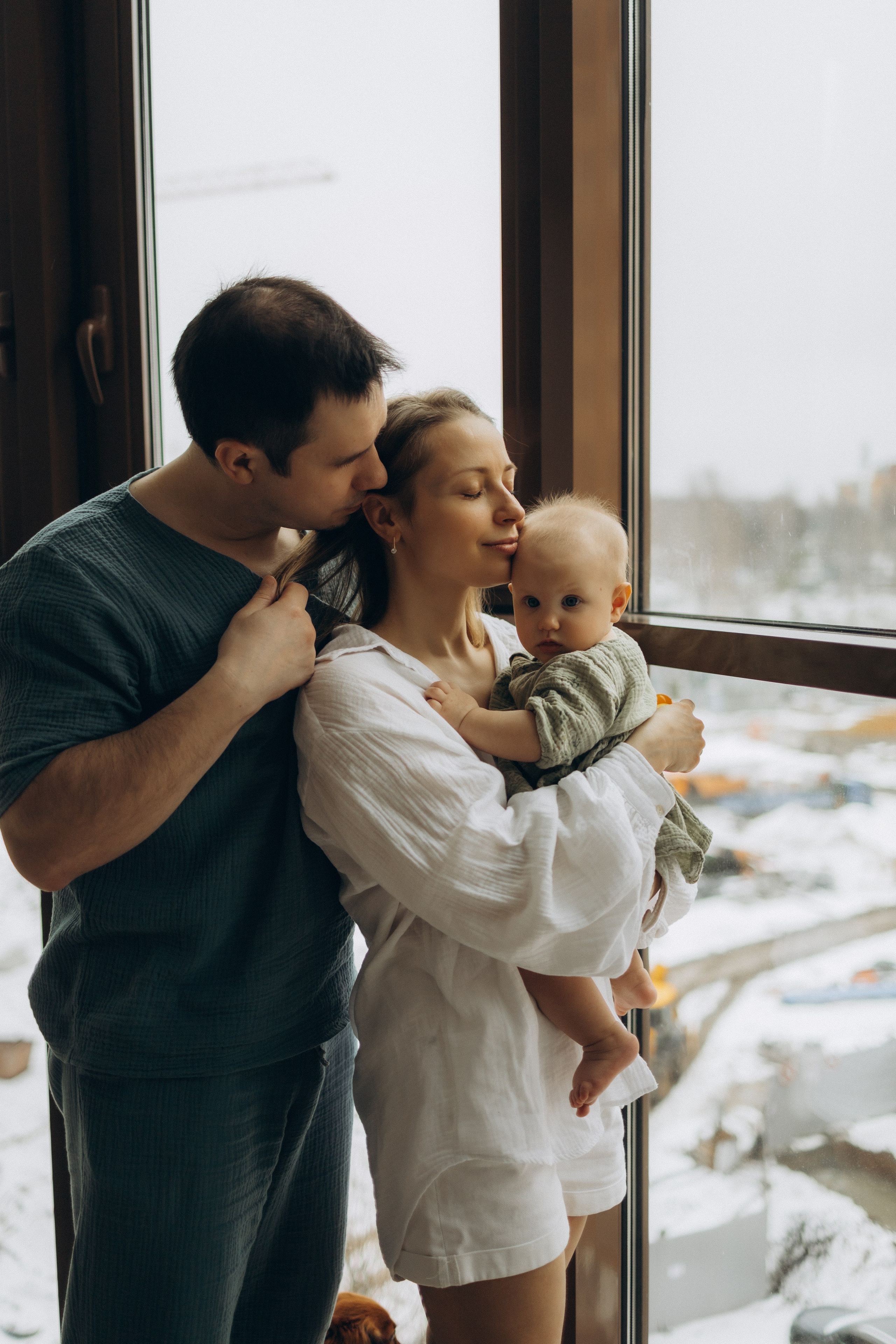 Полина, Максим и малышка Нина. Семейный, домашний, ньюборн фотограф Москва Цветкова Елизавета