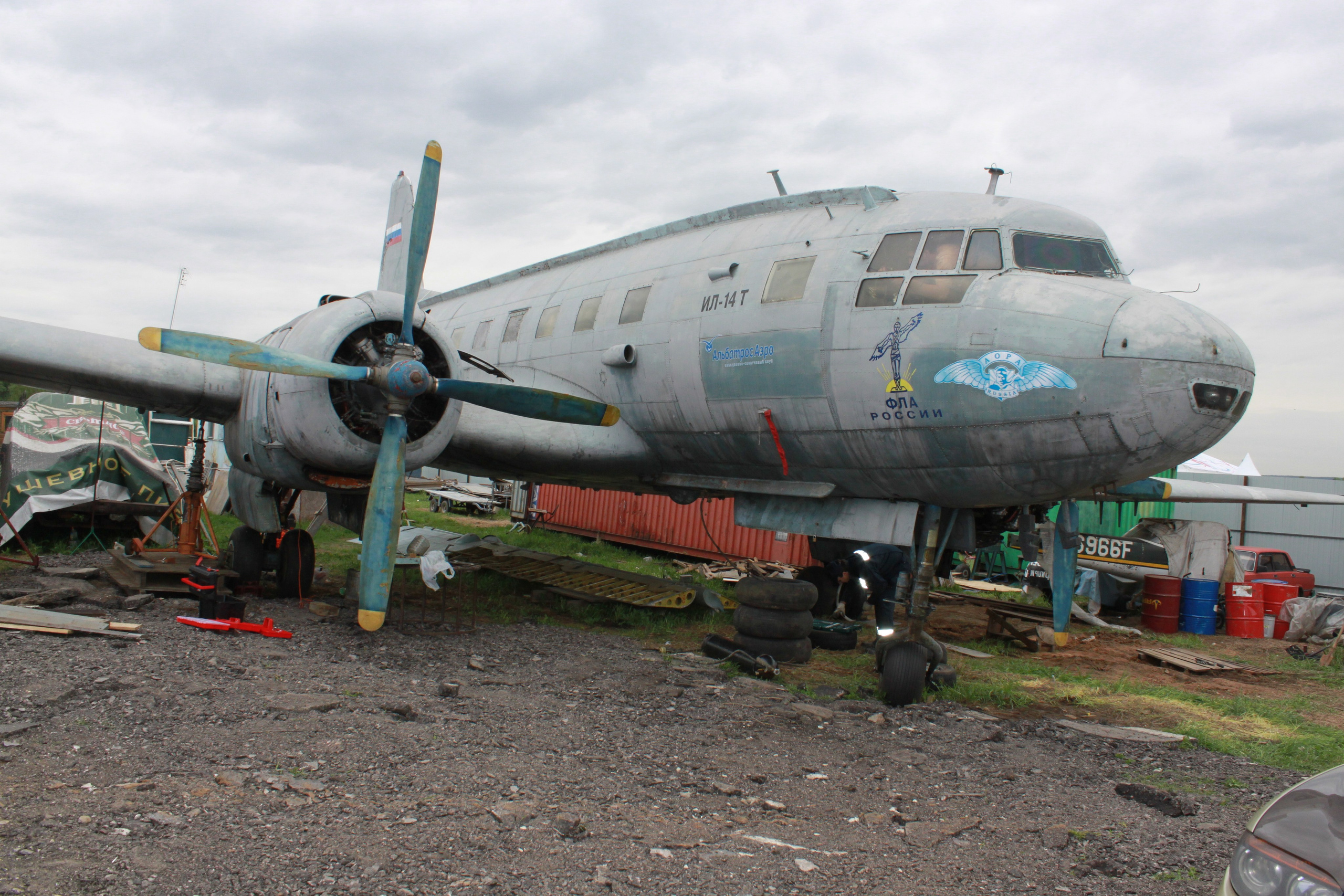 Ил-14Т «Голубая Мечта» работы в Тушино (2011 г.). Фотоальбом показывающий увлекательный мир авиации и мир медведей Андрея Иванова