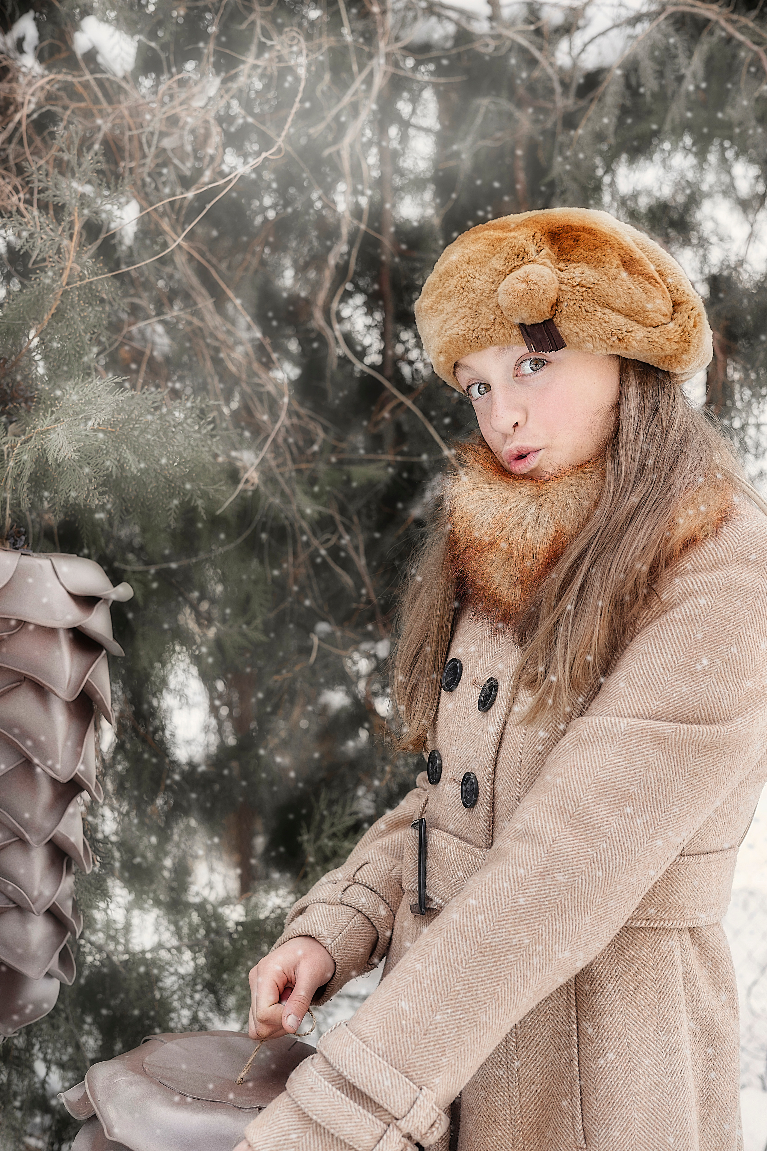 Зимние шишки и малышки. Семейный детский фотограф Краснодарский край Оксана Колос