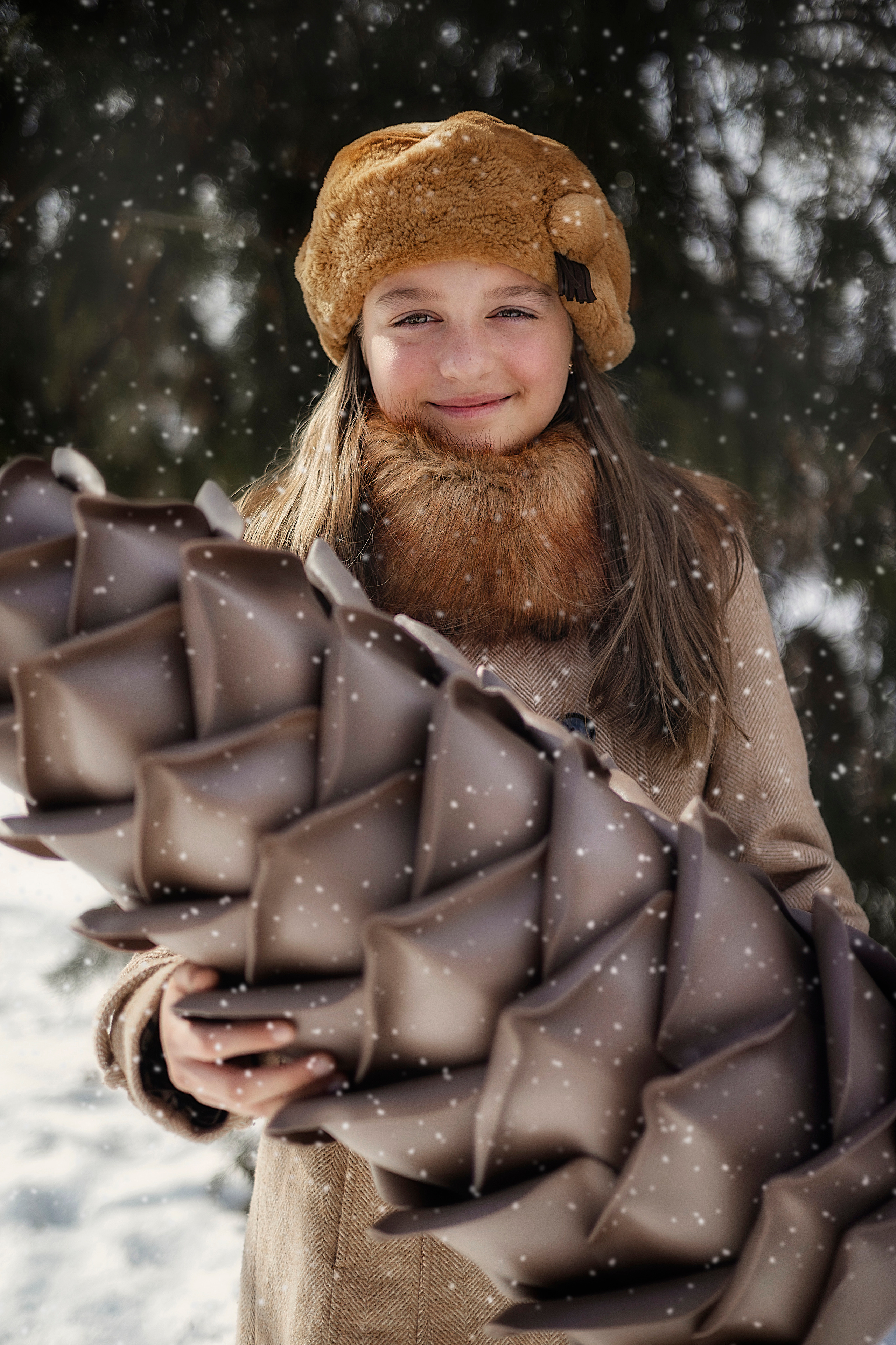 Зимние шишки и малышки. Семейный детский фотограф Краснодарский край Оксана Колос