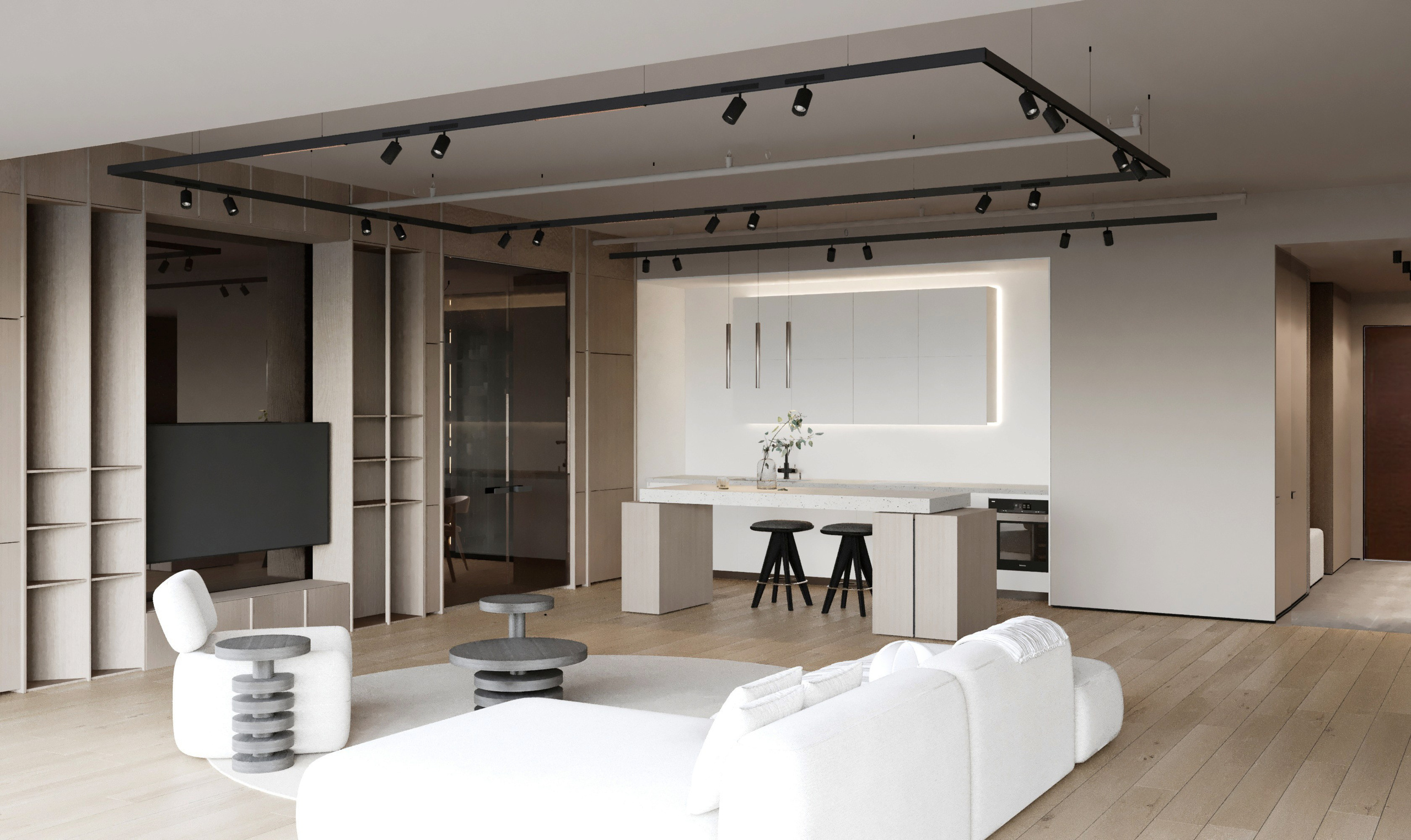 Апартаменты в башне Санкт-Петербург. Архитектурные интерьеры