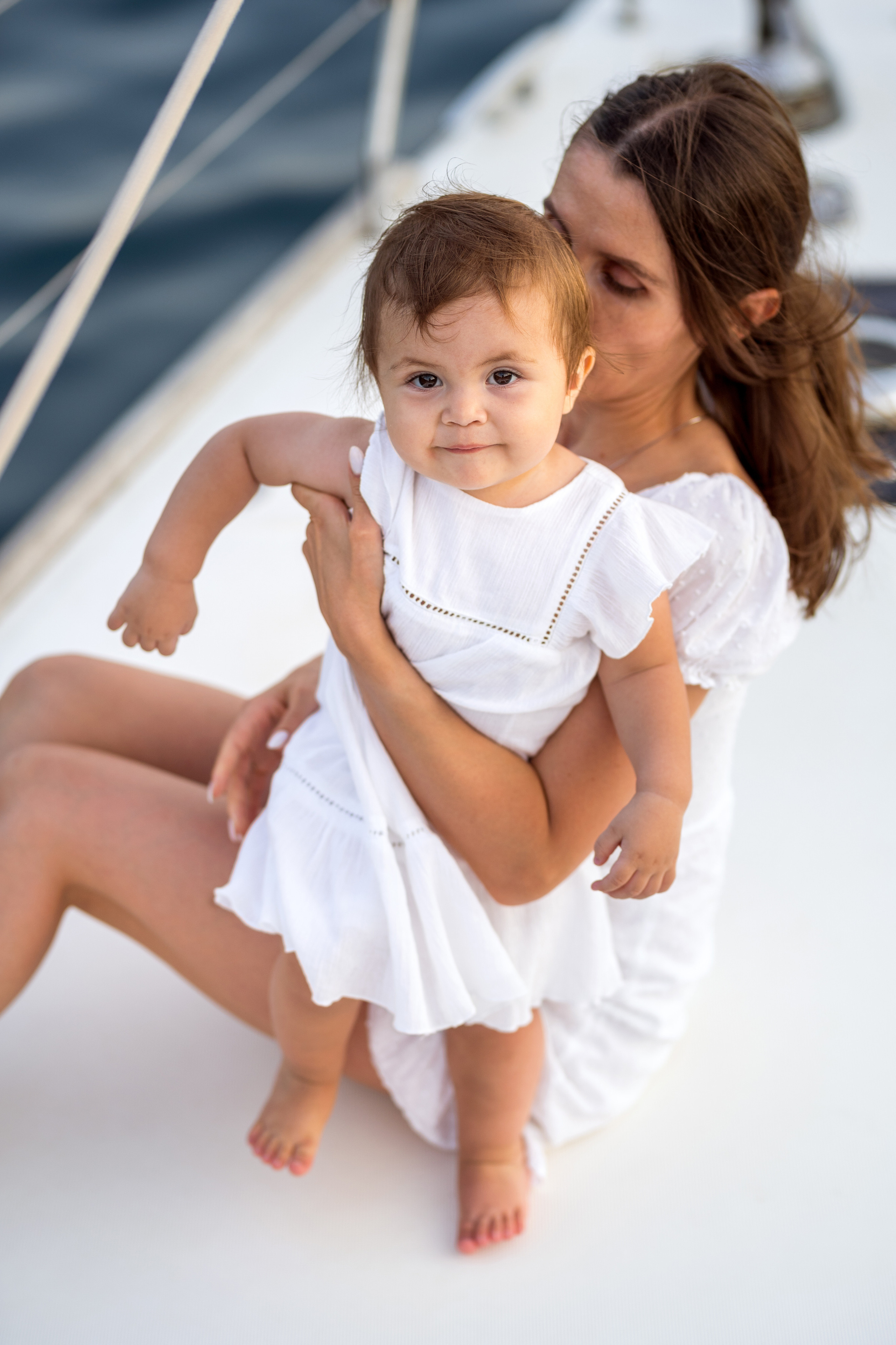 Family photoshoot on a yacht in the Bay of Kotor, Montenegro. Kate Khaldeeva photographer in Saratov
