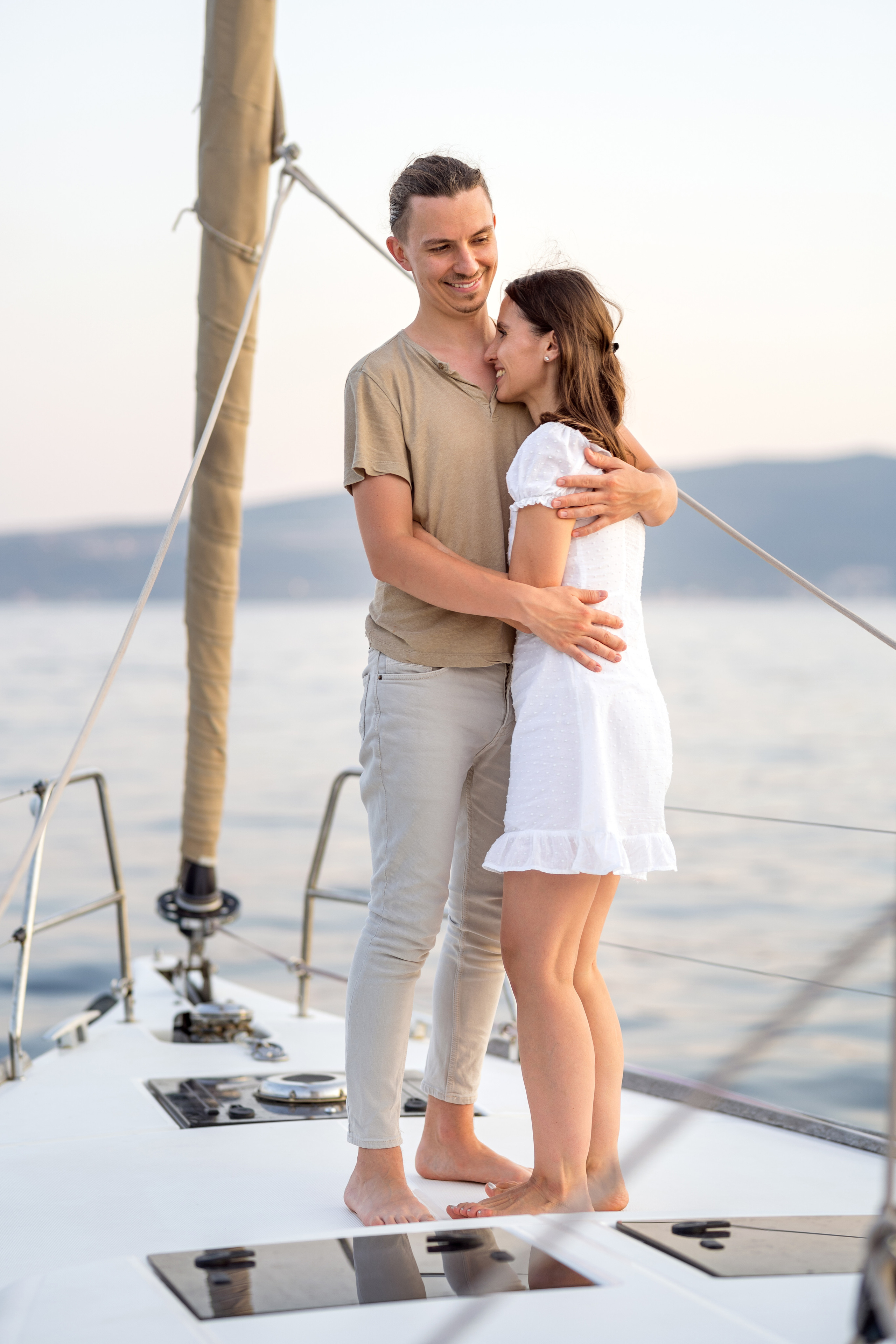 Family photoshoot on a yacht in the Bay of Kotor, Montenegro. Kate Khaldeeva photographer in Saratov