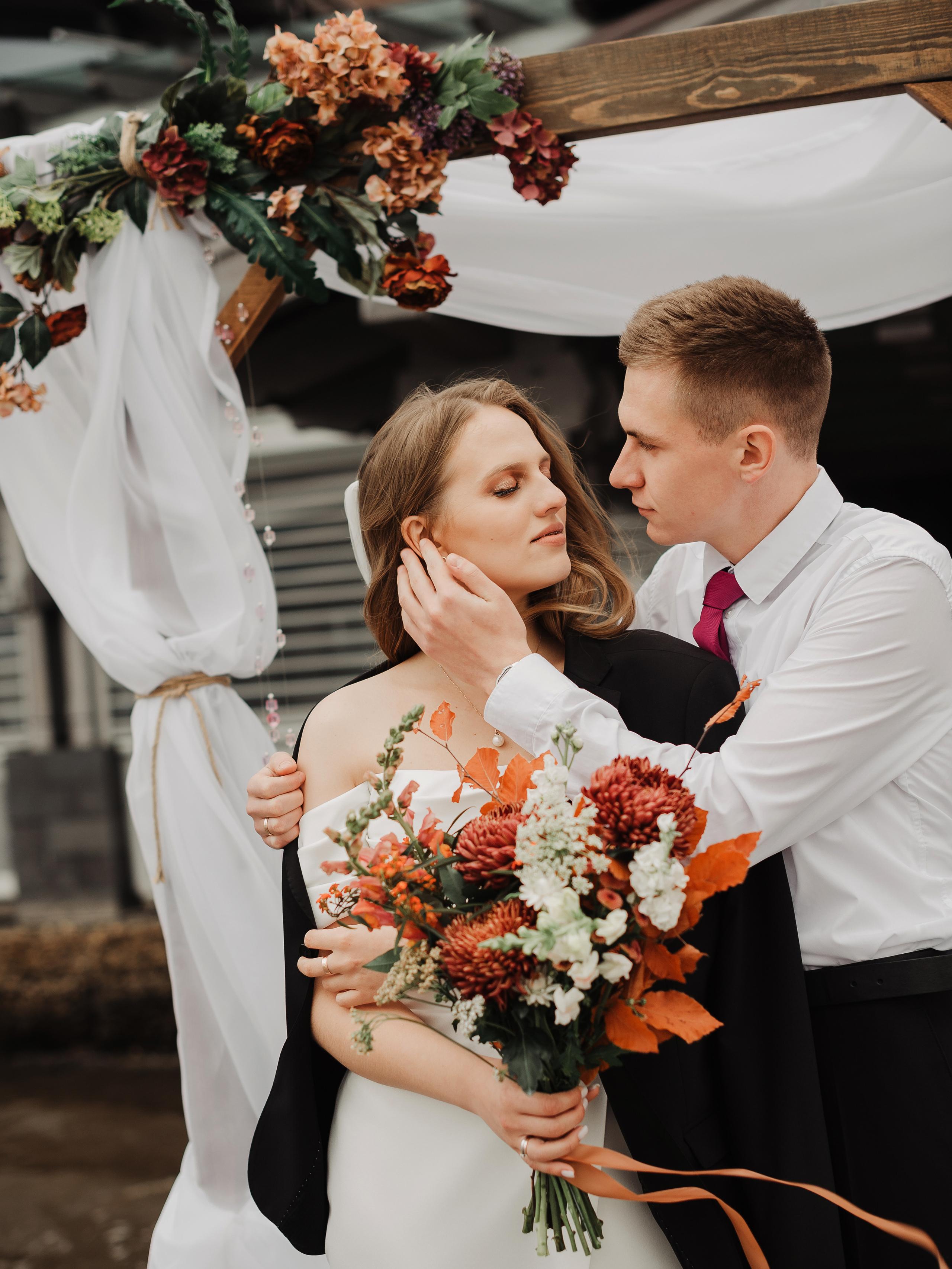 свадебная фотосессия красивая невеста свадебный букет фотограф самара